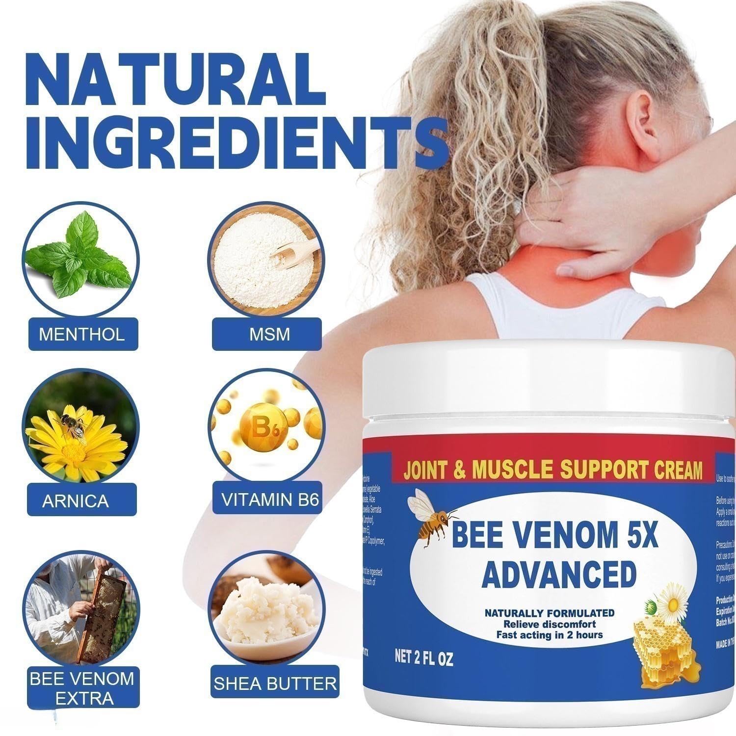 JOYFULART Zealand Bee Venom Serum Gel, Professional for Joint, Muscle, Bone Cream, 24h Fast Release, Soothing Powerful for Back, Neck, Hand, Foot, Knee, Muscle, Shoulder, Hip, Nerve JOYFULART Au supplements