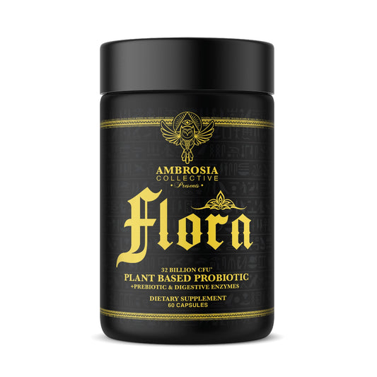 Ambrosia Flora Digestive Enzymes with Probiotics & Prebiotics | 32 Billion CFU Gut Health Supplement | Plant Based, Vegan Probiotic | 60 Veggie Capsules (30 Servings) AmbrosiaUS supplements