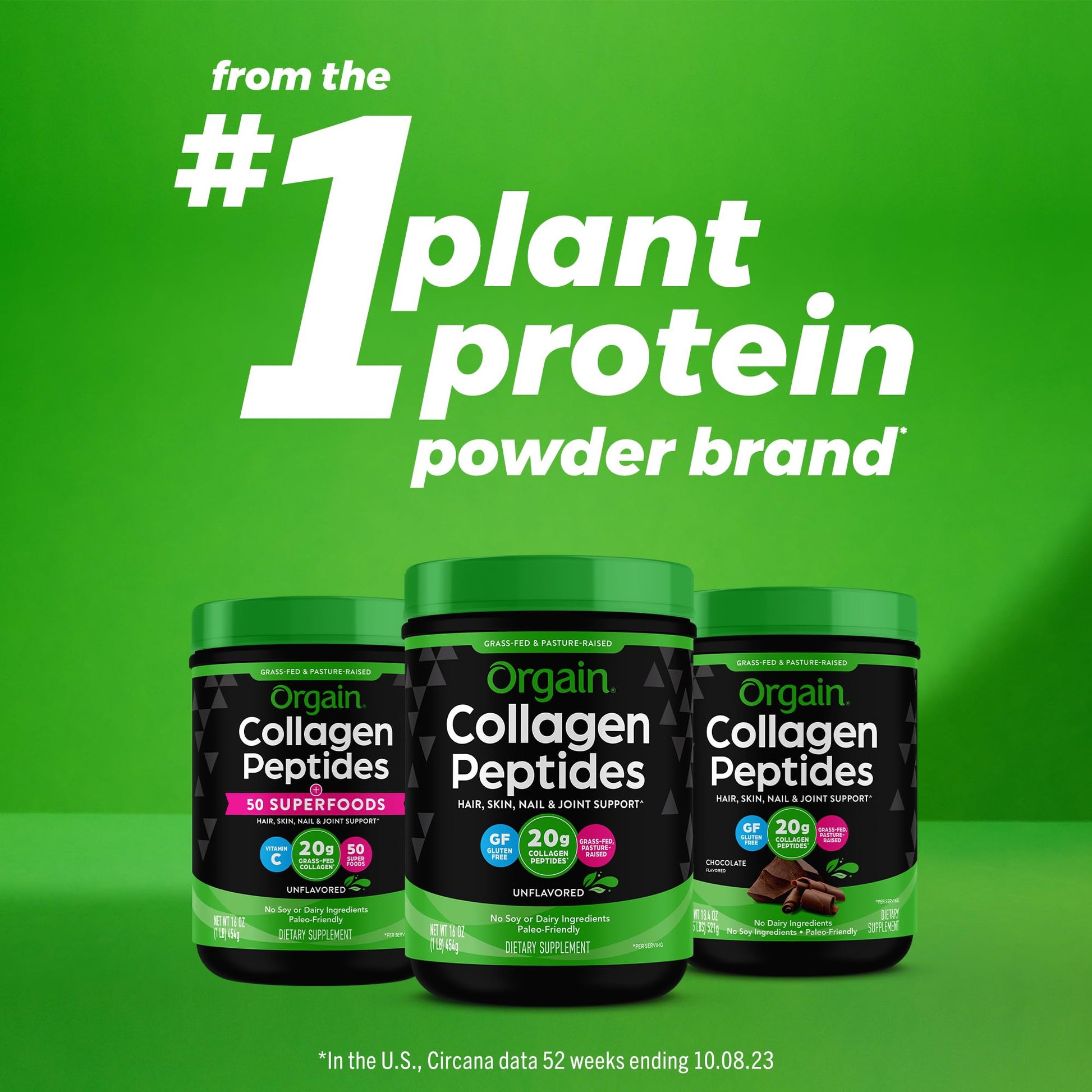 Orgain Hydrolyzed Collagen Peptides Powder, 20g Grass Fed Collagen - Hair, Skin, Nail Orgain Au supplements