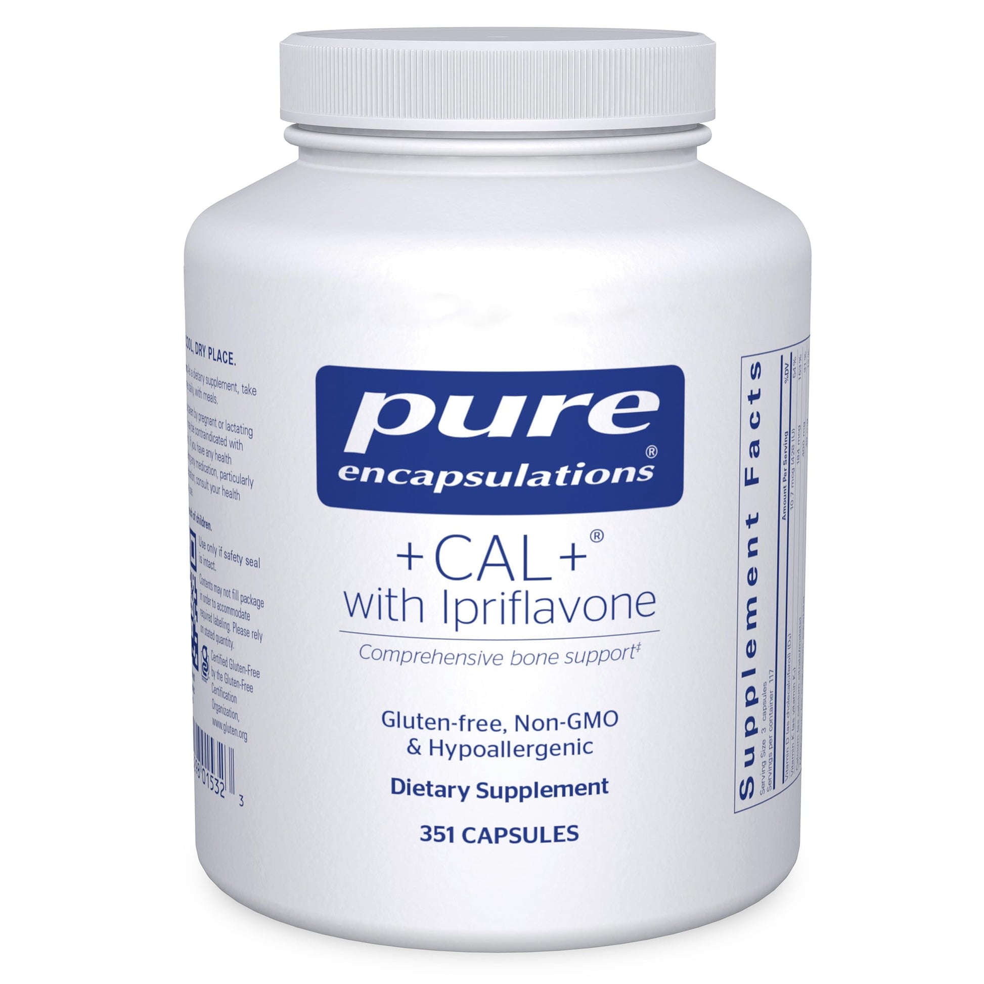 Pure Encapsulations +Cal+ with Ipriflavon | Mineral, Vitamin, and Herbal Supplement to Promote Skeletal Strength | 351 Capsules Pure Encapsulations Au supplements