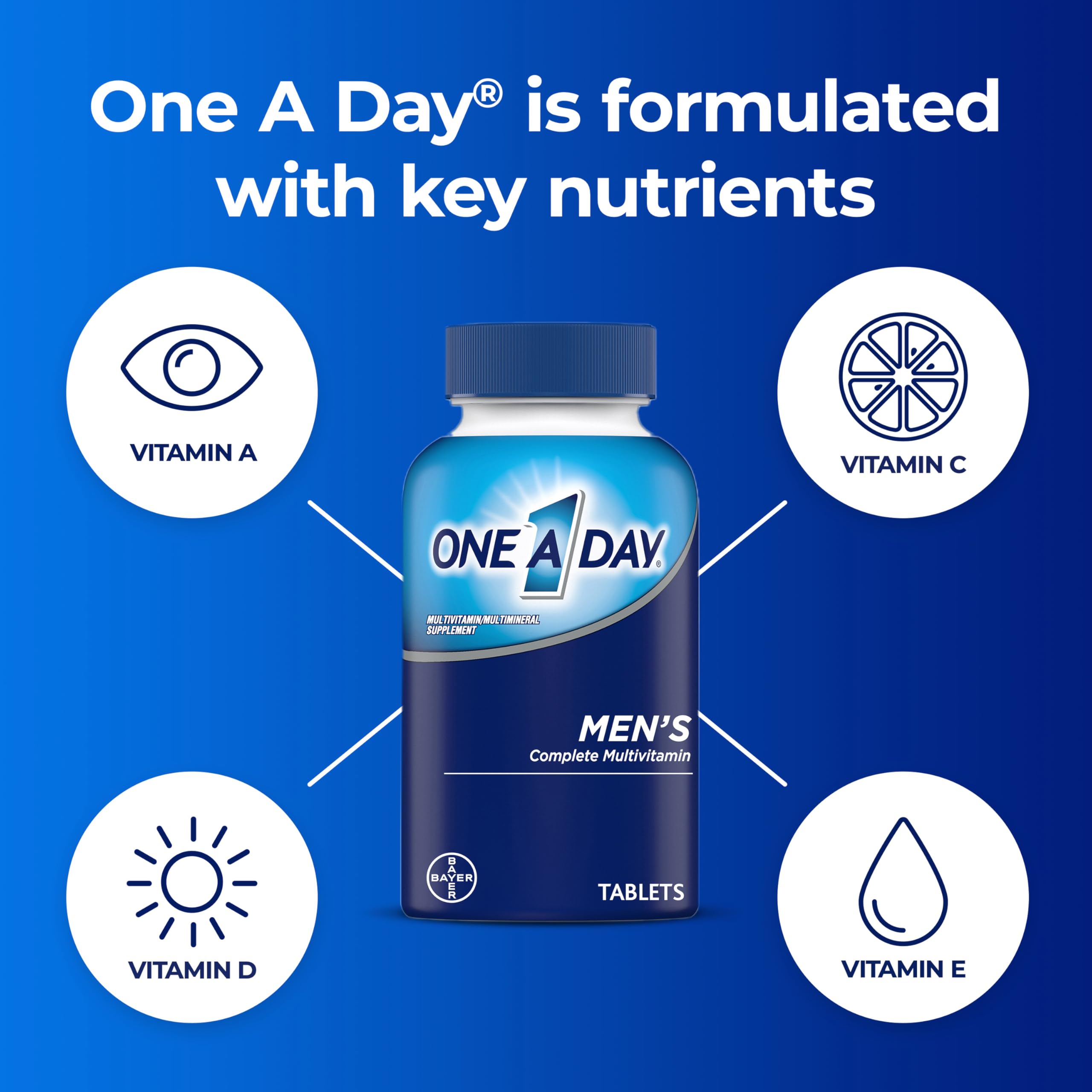 One A Day Multivitamin for Men - Daily Mens Multivitamins with Vitamin D, Zinc, Folic Acid, and B Vitamins ONE A DAY Au supplements