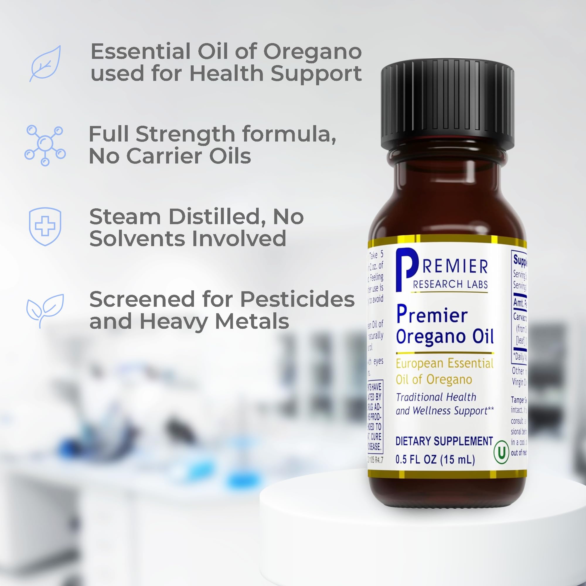 Premier Research Labs Premier Oregano Oil - Oil of Oregano Drops with Carvacrol, Edible Oregano Essential Oil Supplement for Immune & Gut Health - 0.5 Fl Oz Premier Research Labs Au supplements