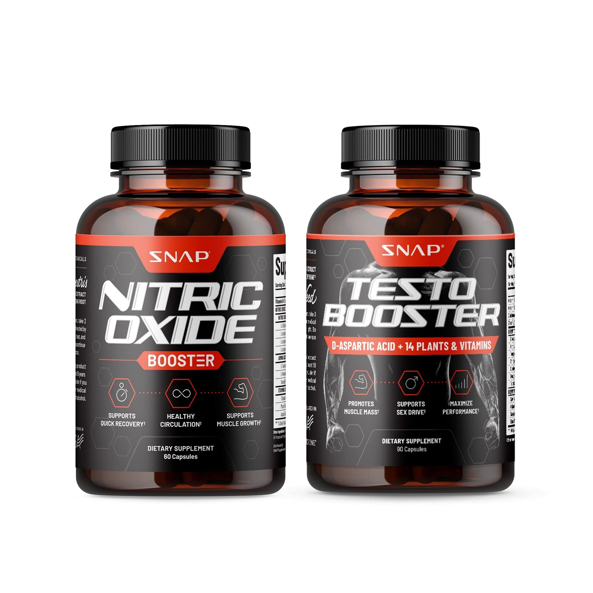 Snap Supplements Nitric Oxide + Testo Booster (2 Products) Snap Supplements Au supplements