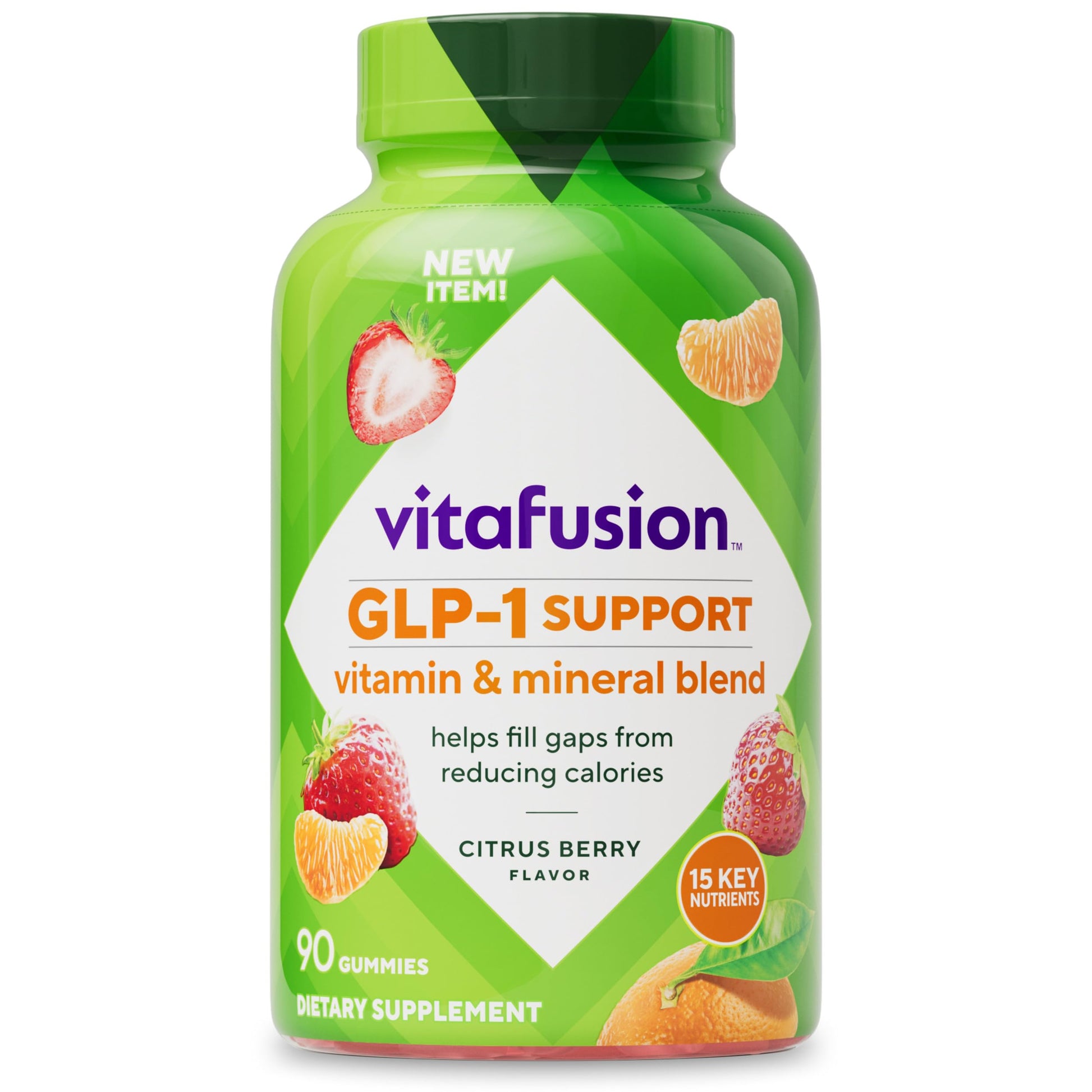 vitafusion GLP-1 Support Multivitamin, Vitamin and Mineral Blend, 15 Essential Nutrients, Citrus Berry Flavor, 90 Count, 45 Day Supply  Vitafusion Au supplements