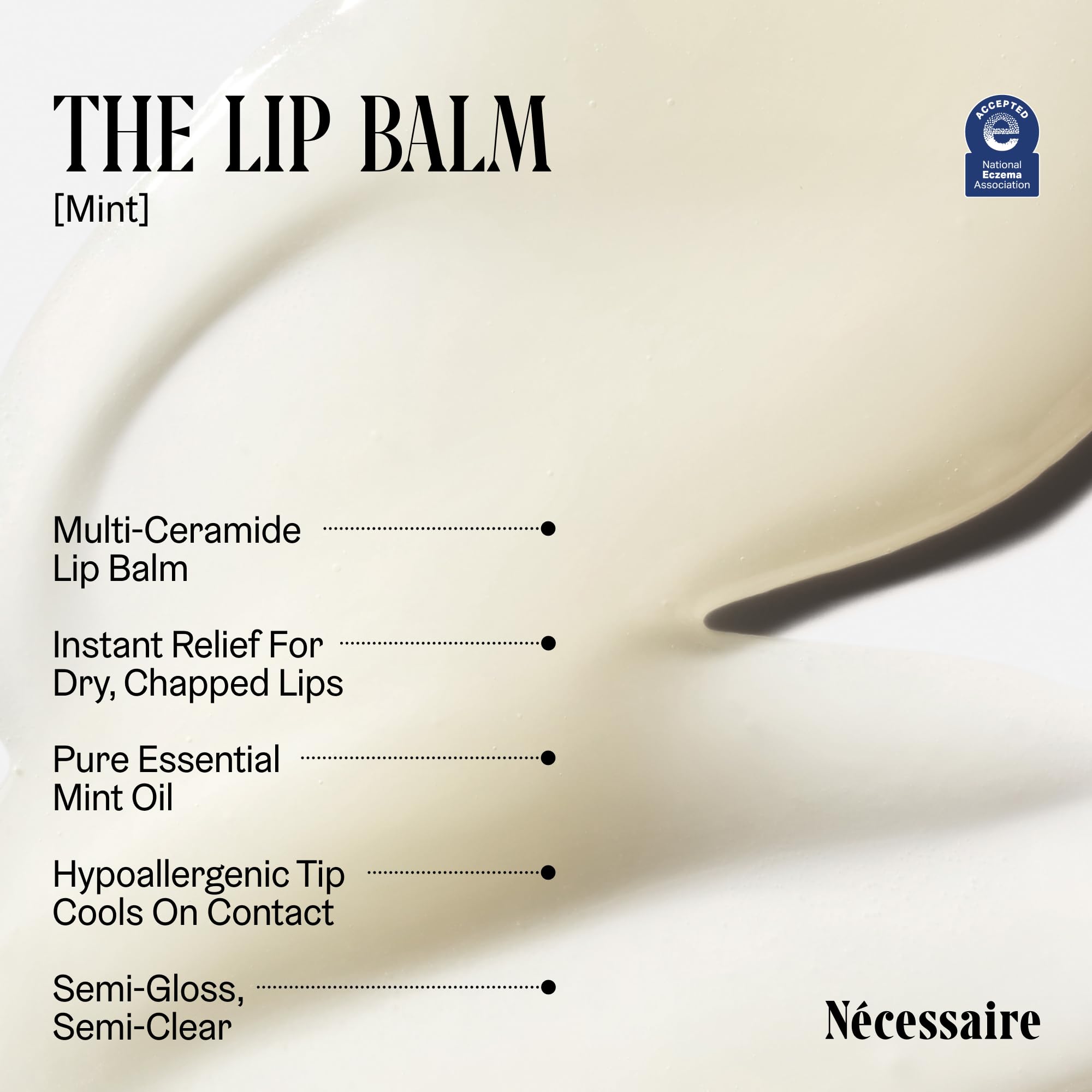 Nécessaire The Lip Balm | Hydrating Hyaluronic Acid Lip Balm for Women and Men, Mint Oil with Niacinamide + Essential Ceramides. Non-Comedogenic Lip Balm for Dry Lips – 15 ml / 0.5 fl oz Nécessaire Au supplements