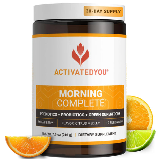 ACTIVATEDYOU Morning Complete Daily Wellness Greens Superfood Drink Mix for Gut Health w/Prebiotics, Probiotics, Antioxidants, Green Superfoods ACTIVATEDYOUAU supplements