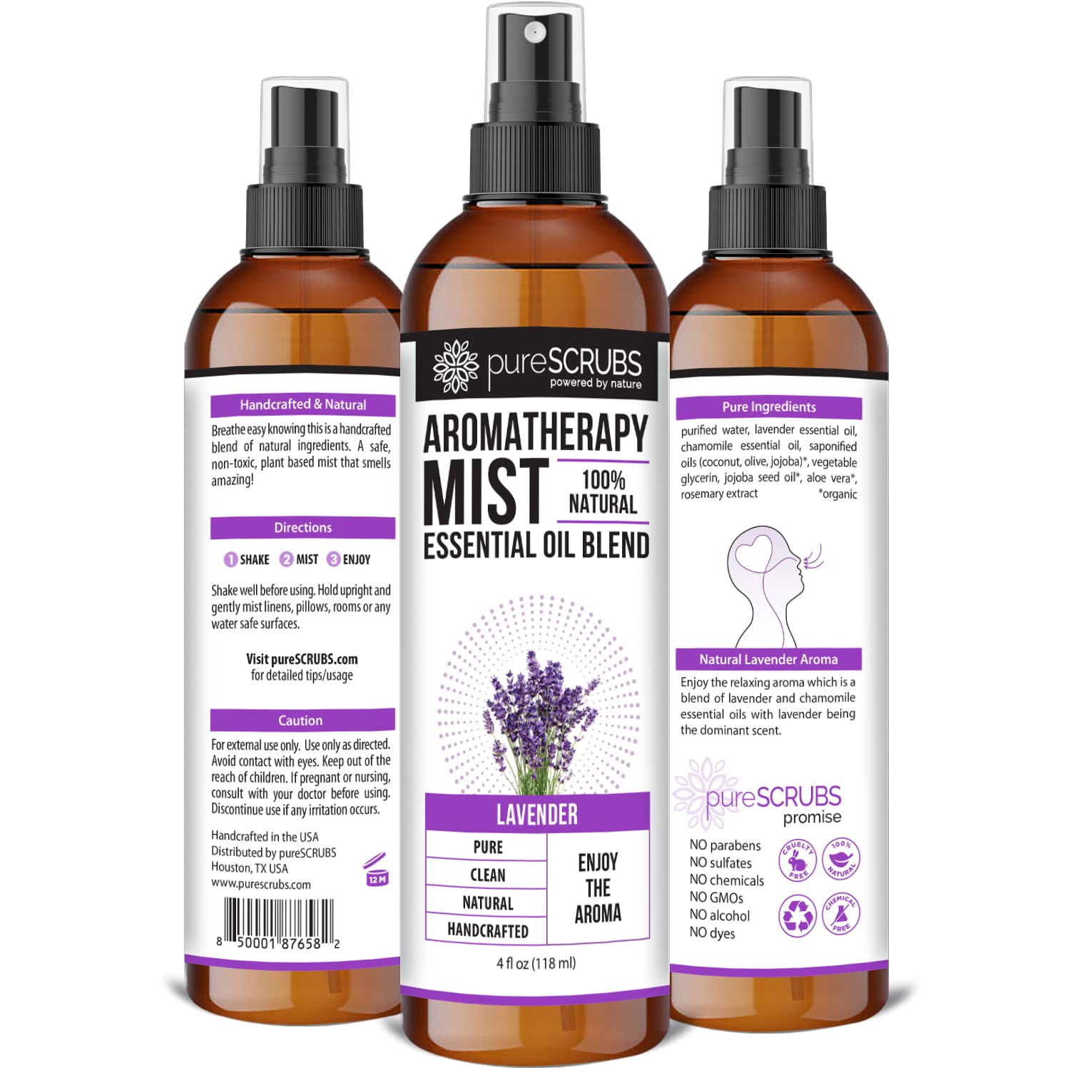 Shake, Mist & Enjoy - pureSCRUBS Premium Lavender Aromatherapy Spray Mist for Room, Body, Linens pureSCRUBS Au supplements