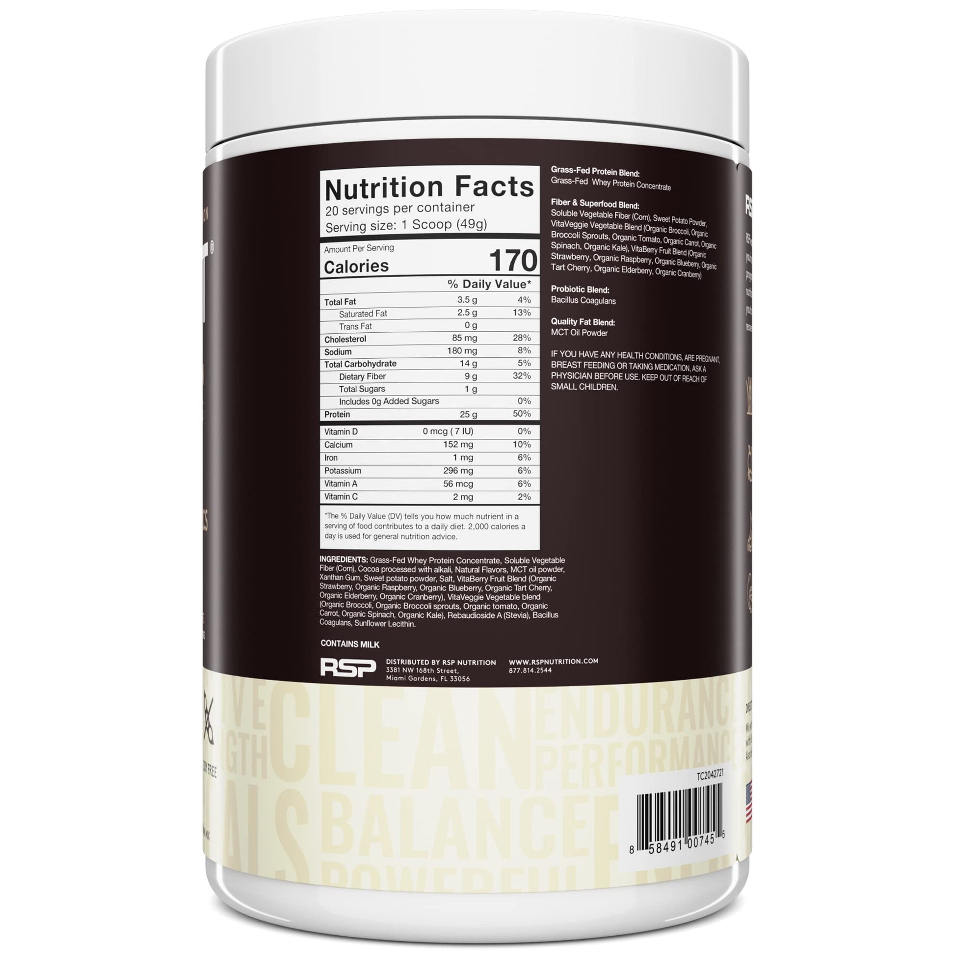 RSP NUTRITION TRUEFIT Protein Powder Meal Replacement Shake, 4.32 LB, Chocolate RSP NUTRITION Au supplements