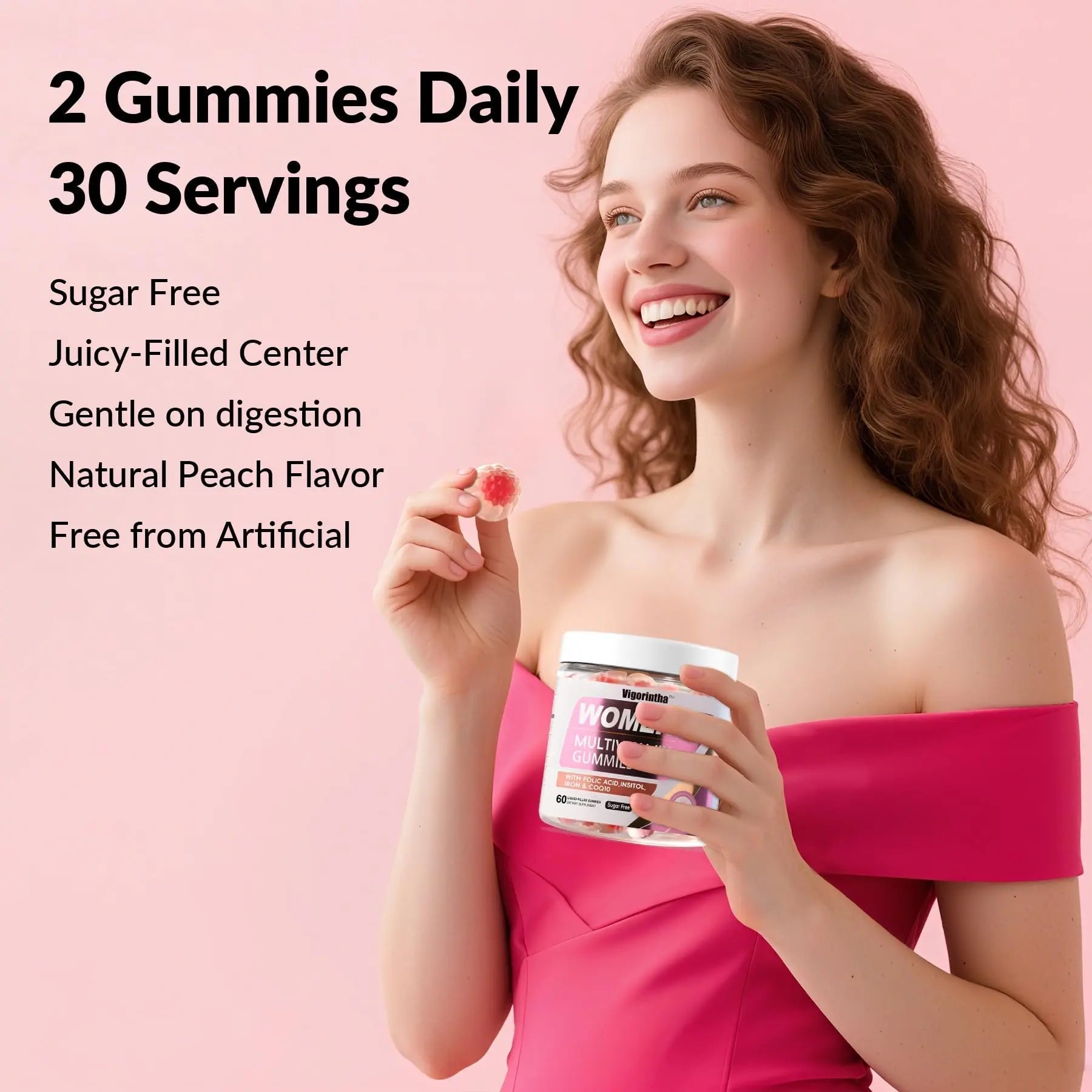 Vigorintha 2 Pack Sugar Free Womens Multivitamin Gummies with 19 Multi Vitamins & Minerals,Iron,Calcium,Folate,Biotin,Inositol Vigorintha Au supplements