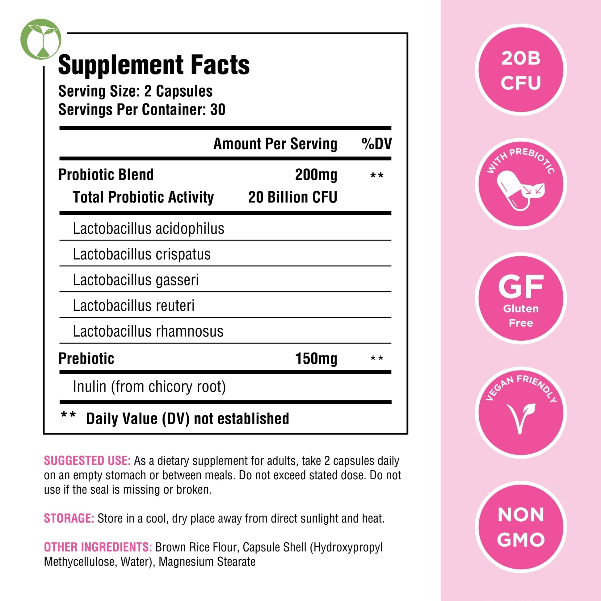 Vaginal Probiotics for Womens Health 20 Billion CFU | PH Balance & Vaginigal Odor Support 60 Capsules Natural Foundation Supplements Au supplements