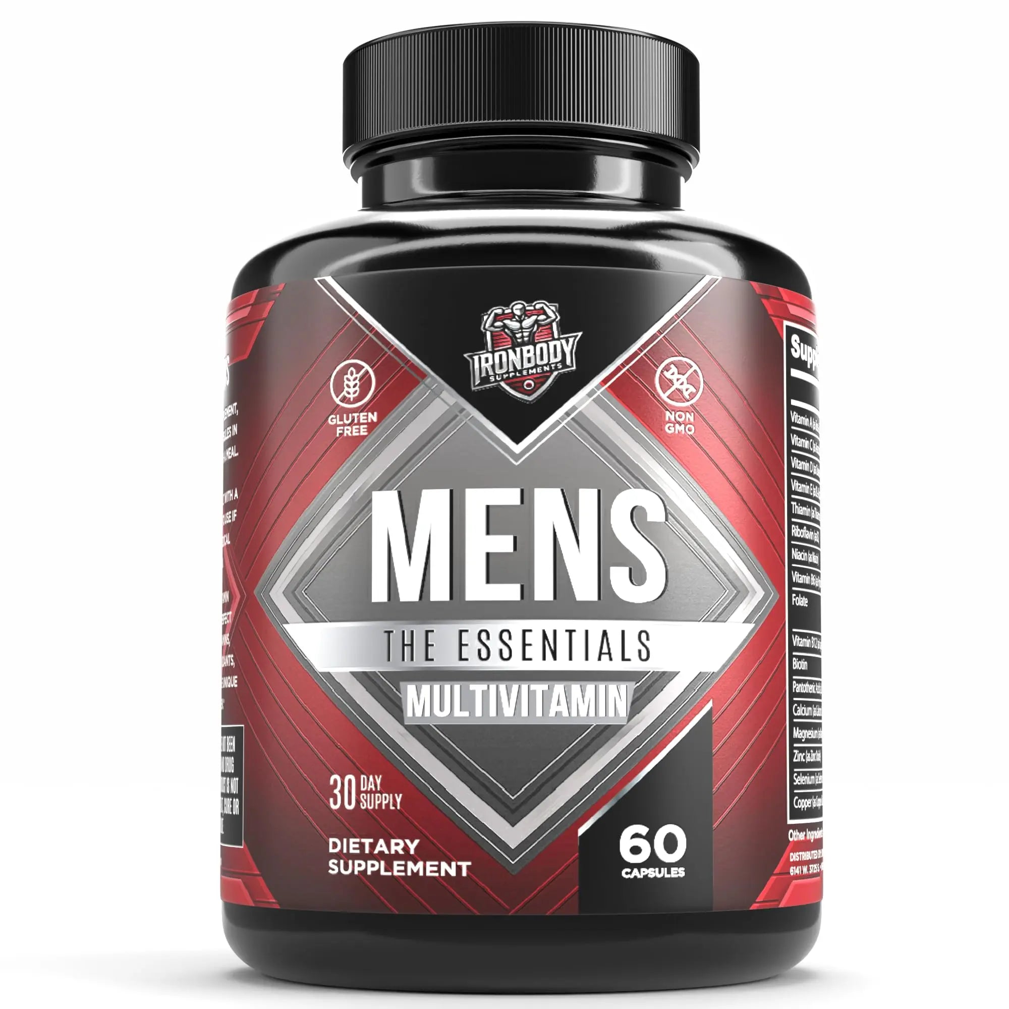 IronBody Supplements, Multivitamin for Men, Vitamins A, B, C, D, E, Zinc. Immune Support, Antioxidant Fruit and Energy Blend. 60 Capsules IronBody Supplements Au supplements
