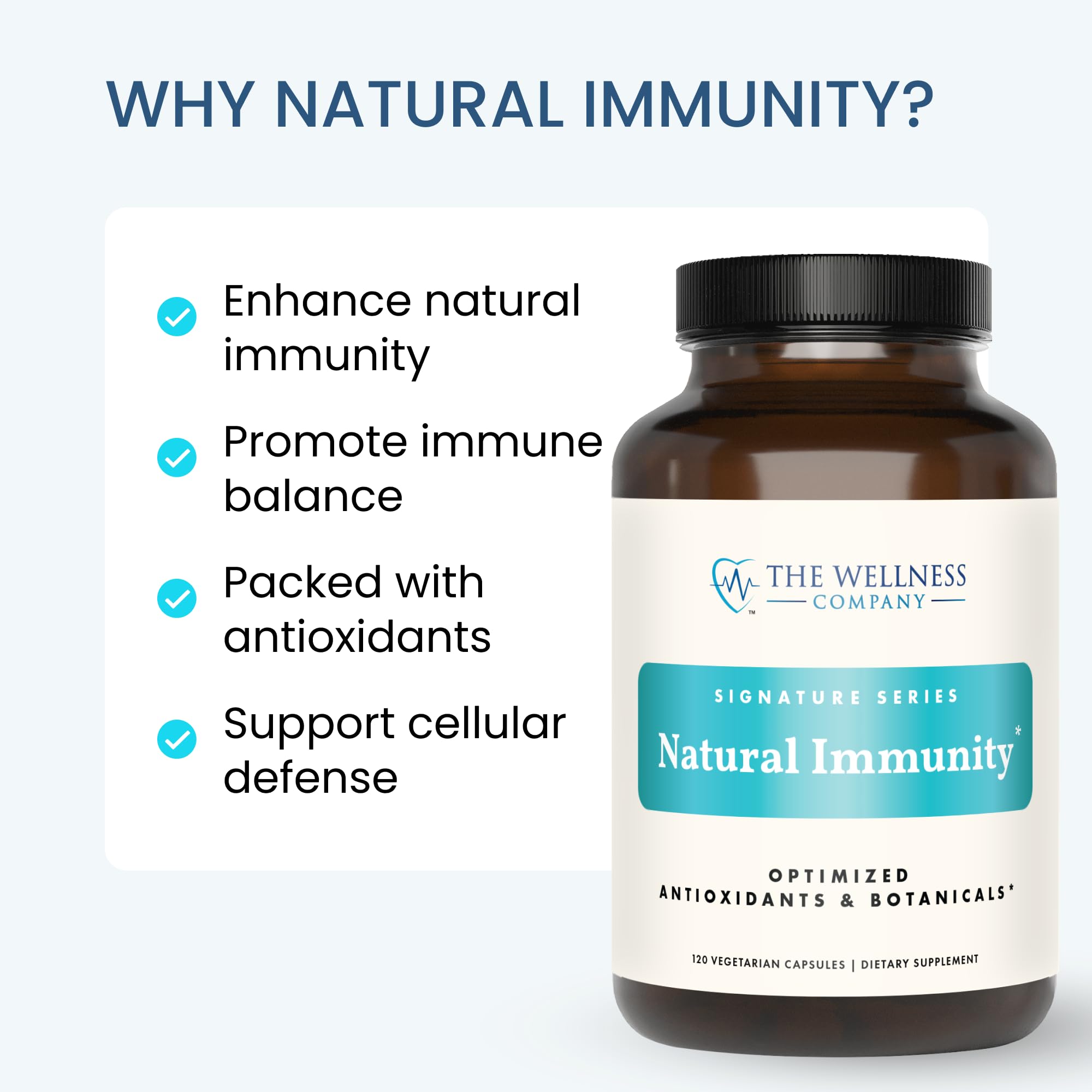 Natural Immunity - Botanical Immune Boost, Targeted Nutrients, T-Cell Support - Oregano, Reishi, Zinc, Vitamin C, Quercetin | 120 (2 Month Supply) The Wellness Company Au supplements