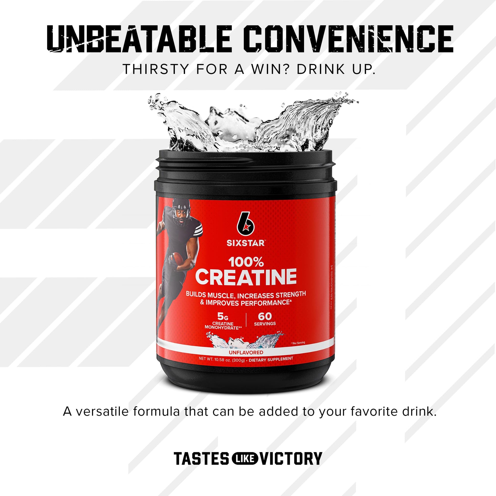 Six Star 100% Creatine Monohydrate Powder - Unflavored Micronized Creatine Monohydrate Supplement for Workout Performance, Muscle Building & Strength - Creatine Powder for Women & Men - 60 Servings Six Star Au supplements