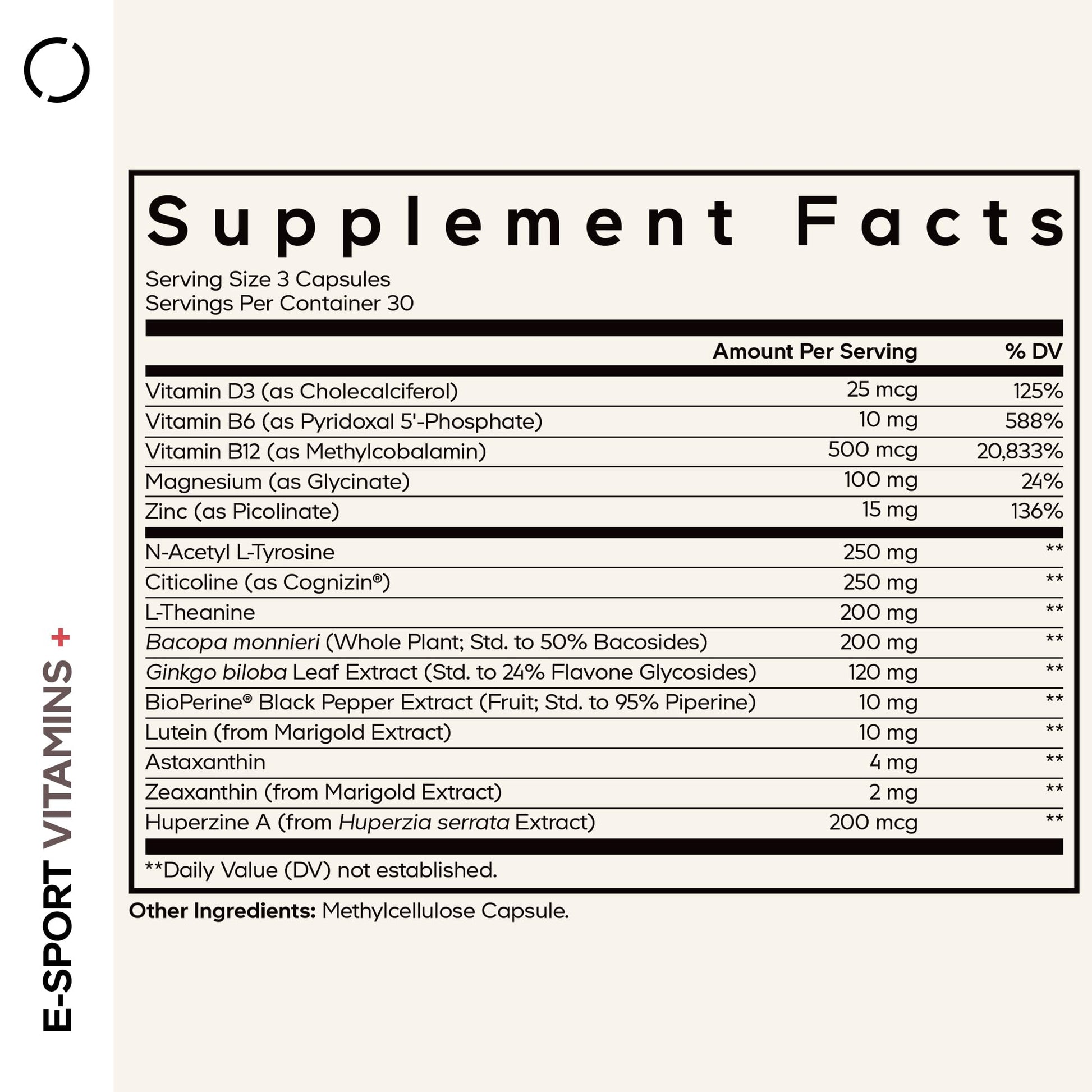Codeage E-Sport Vitamins+ Citicoline Cognizin, Bacopa Monnieri Supplement, Multivitamins, Astaxanthin, L-Theanine, Ginkgo Biloba, Acetyl-L-Tyrosine, Huperzine A, Lutein, Esport Gaming - 90 Capsules Codeage Au supplements