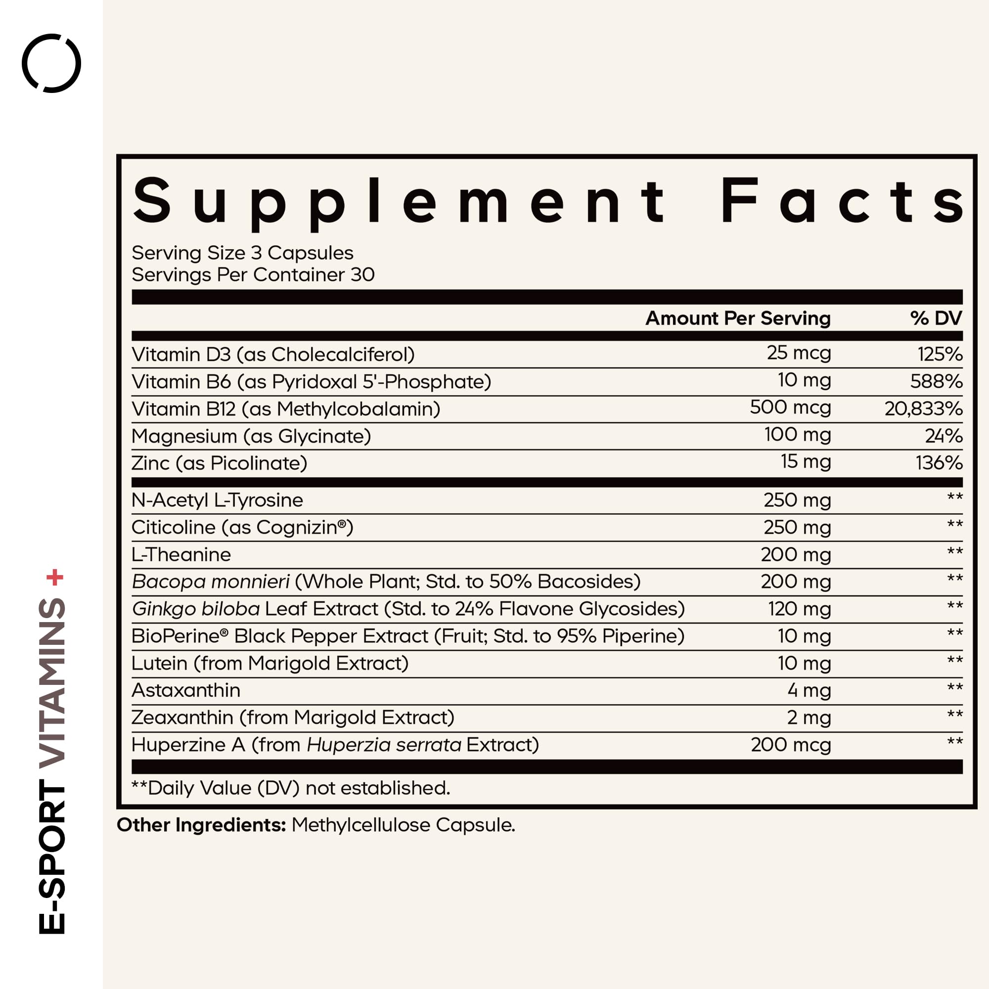 Codeage E-Sport Vitamins+ Citicoline Cognizin, Bacopa Monnieri Supplement, Multivitamins, Astaxanthin, L-Theanine, Ginkgo Biloba, Acetyl-L-Tyrosine, Huperzine A, Lutein, Esport Gaming - 90 Capsules Codeage Au supplements