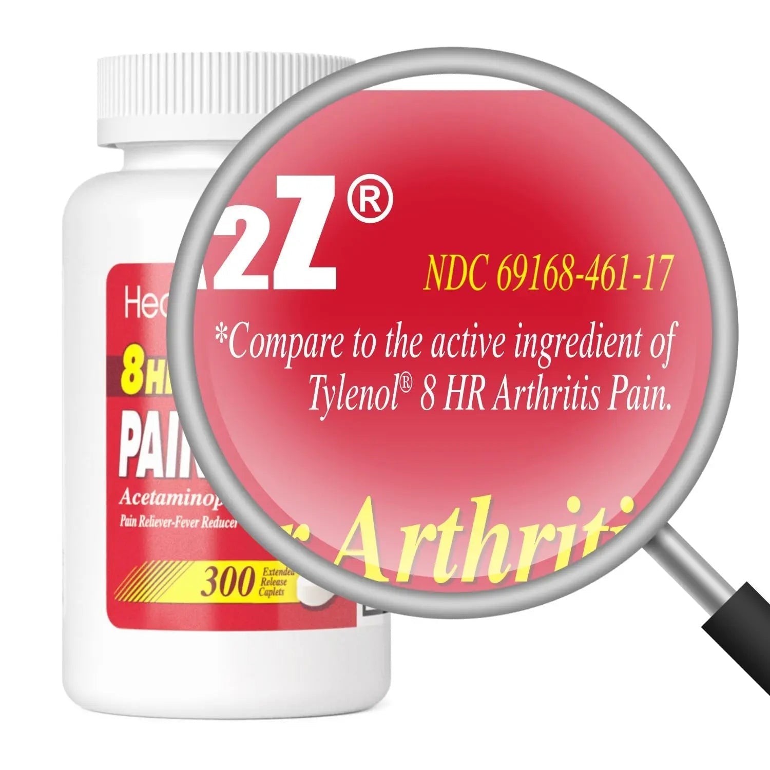HealthA2Z® Pain Relief Extended Release | Acetaminophen 650mg | 8 Hours | Arthiritis Pain | Pain Reliever - Fever Reducer | Contains no Aspirin (300 Count) HealthA2Z Au supplements