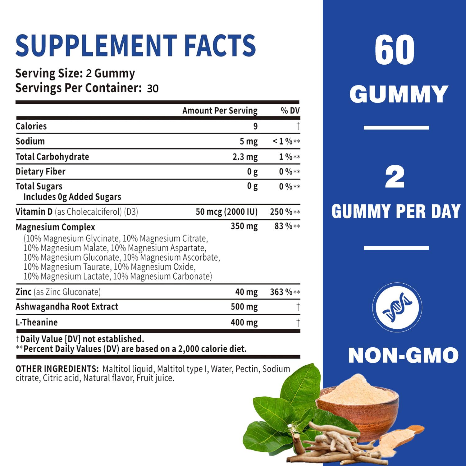 Magnesium Complex Gummies for Women & Men, Calm Magnesium Gummies for Women & Men, 14-in-1 with Ashwagandha, L-Theanine, Vitamin D3 & Zinc, 60 Count (1) UYPO Au supplements