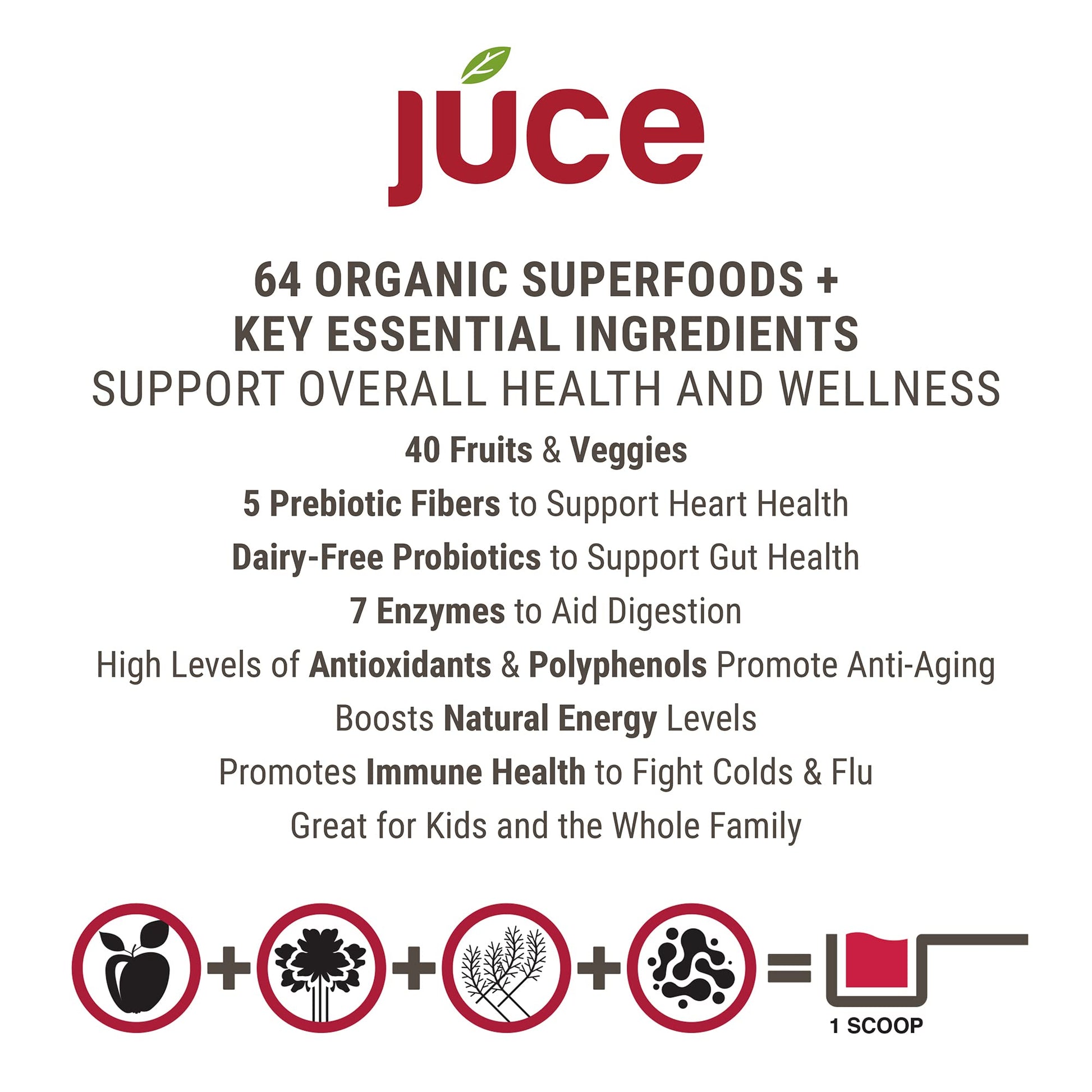 Terra Kai Organics JUCE Reds Organic Superfood Powder - Garden Berry Flavor | Fruit & Veggie Powder for Everyone w/64 Immune Boosting Superfood Plus Probiotics for Gut Health | 20 Servings (230g) Terra Kai Organics Au supplements