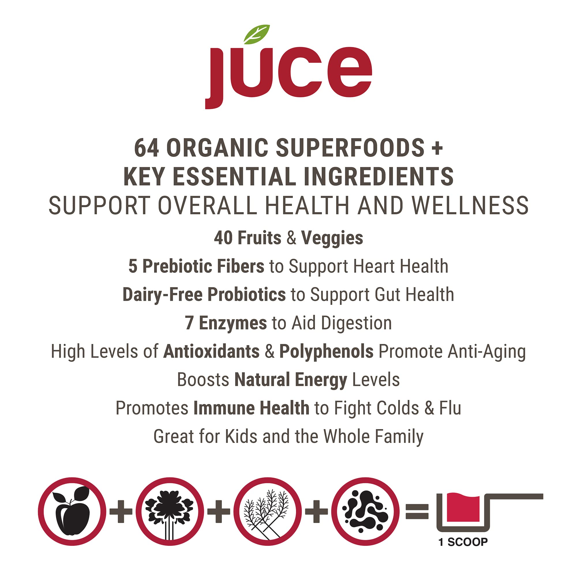Terra Kai Organics JUCE Reds Organic Superfood Powder - Garden Berry Flavor | Fruit & Veggie Powder for Everyone w/64 Immune Boosting Superfood Plus Probiotics for Gut Health | 20 Servings (230g) Terra Kai Organics Au supplements