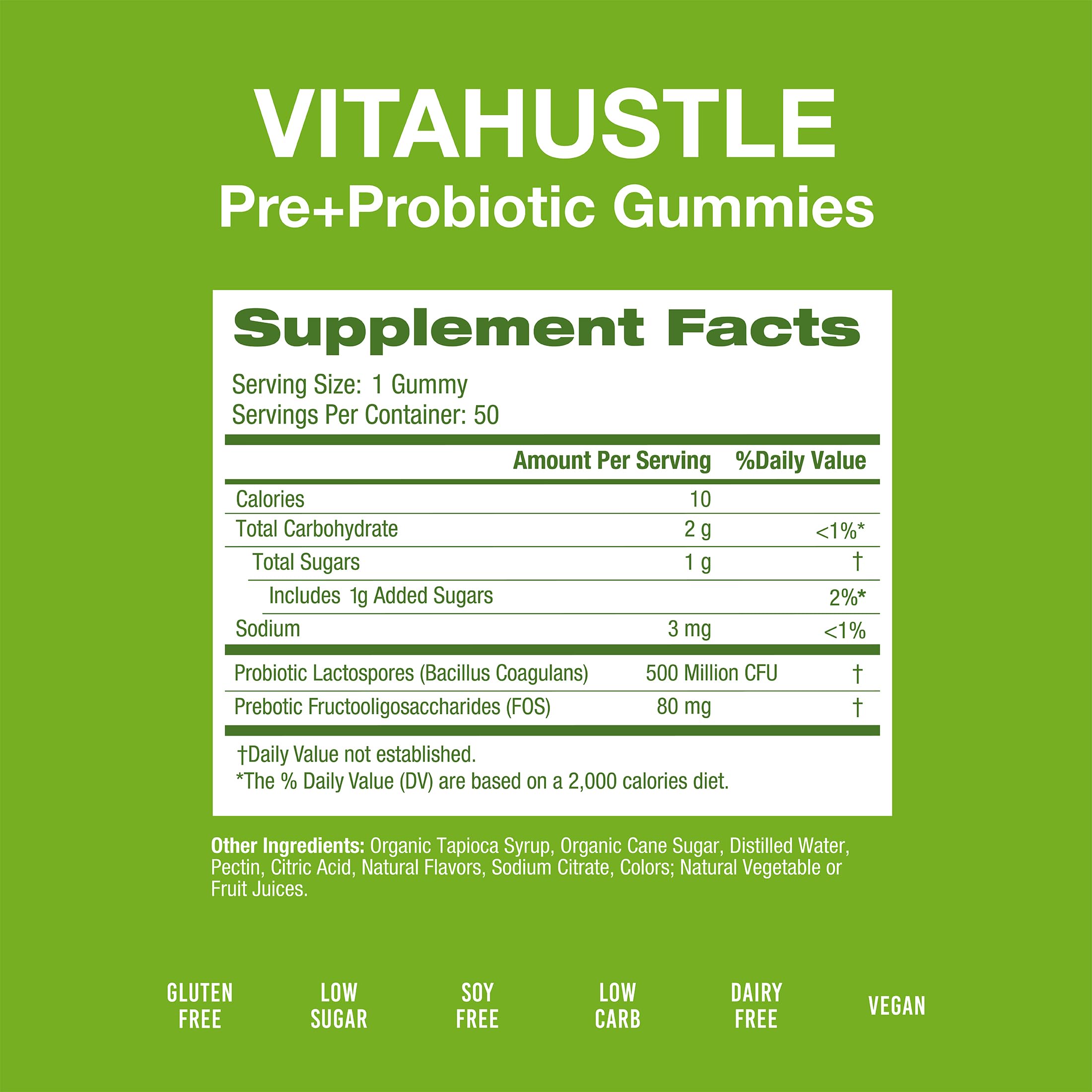 VitaHustle Probiotic Gummies + Prebiotics by Kevin Hart with Chicory Root Inulin Fiber VitaHustle Au supplements