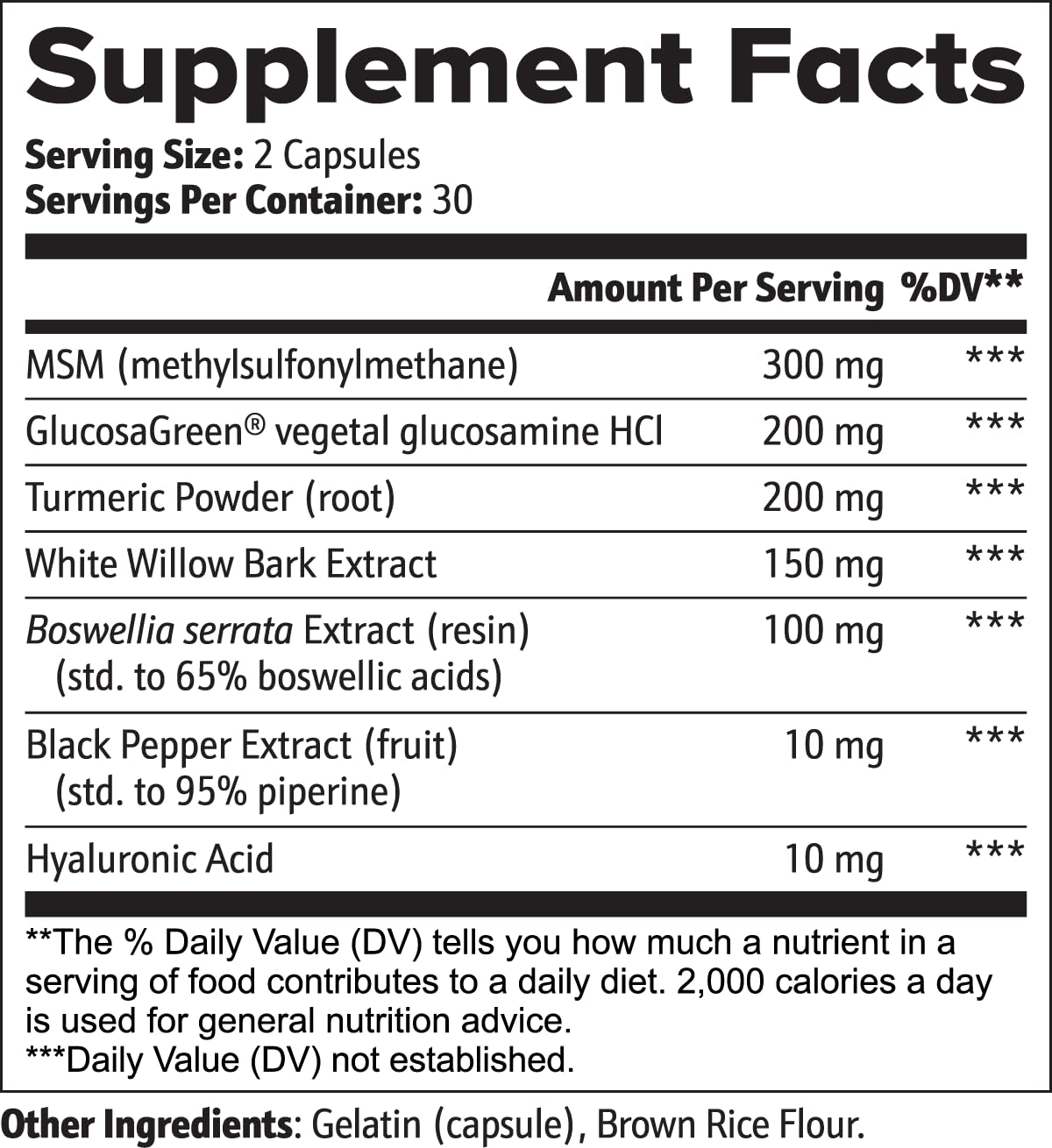 Joint Support Supplement – 60 Caps – MSM, Glucosamine HCl, Turmeric Supplement, Boswellia, Hyaluronic Acid Capsules & Black Pepper, Flexibility, Mobility & Comfort Joint Health – Made in USA Mycern Au supplements