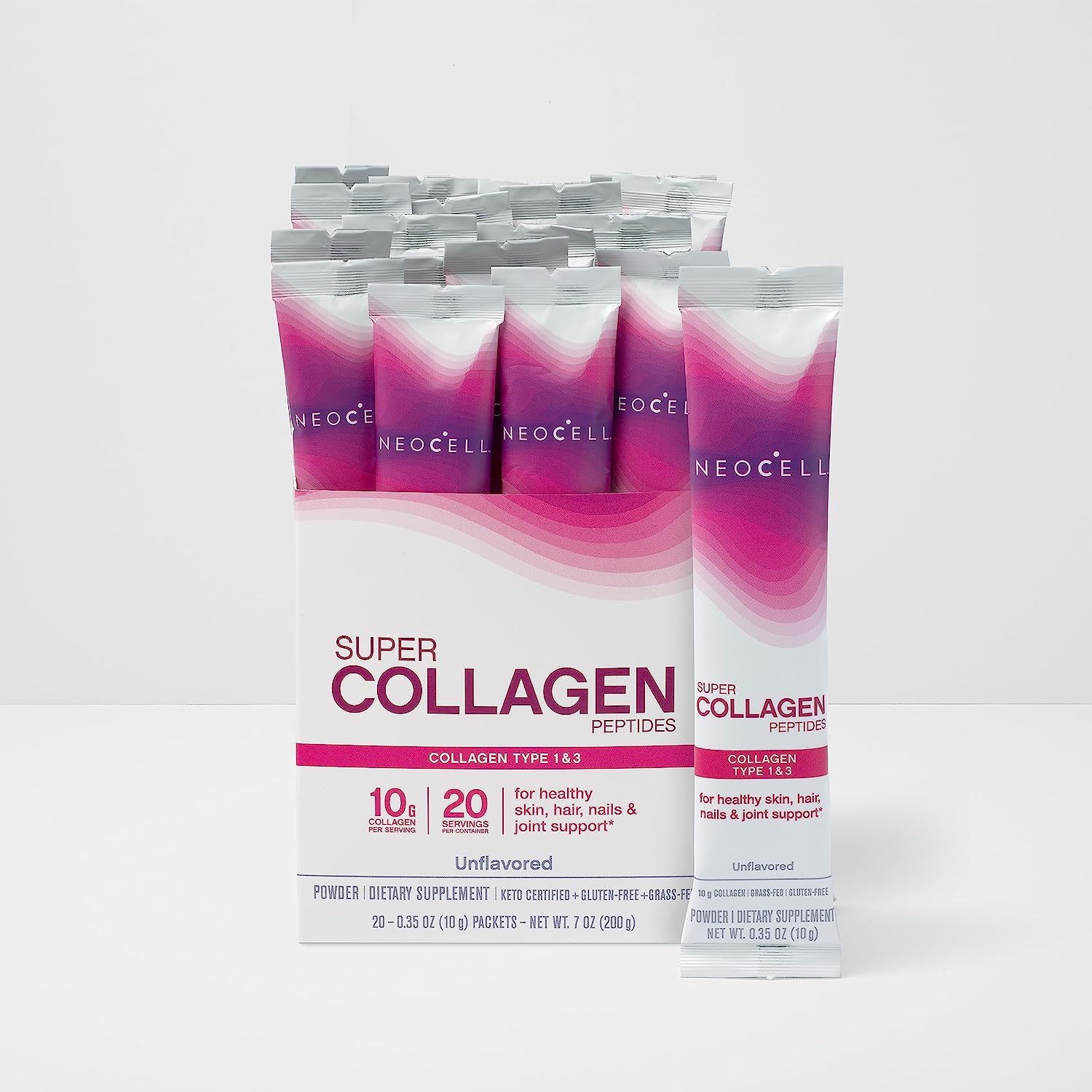 NeoCell Super Collagen Peptides, 10 g Collagen/Single-Serve Packet; Keto Certified NeoCell Au supplements