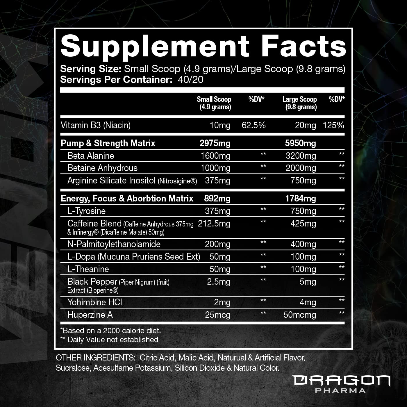 DRAGON PHARMA Venom Extreme Potency Pre-Workout, Laser Sharp Focus + Energy DRAGON PHARMA Au supplements