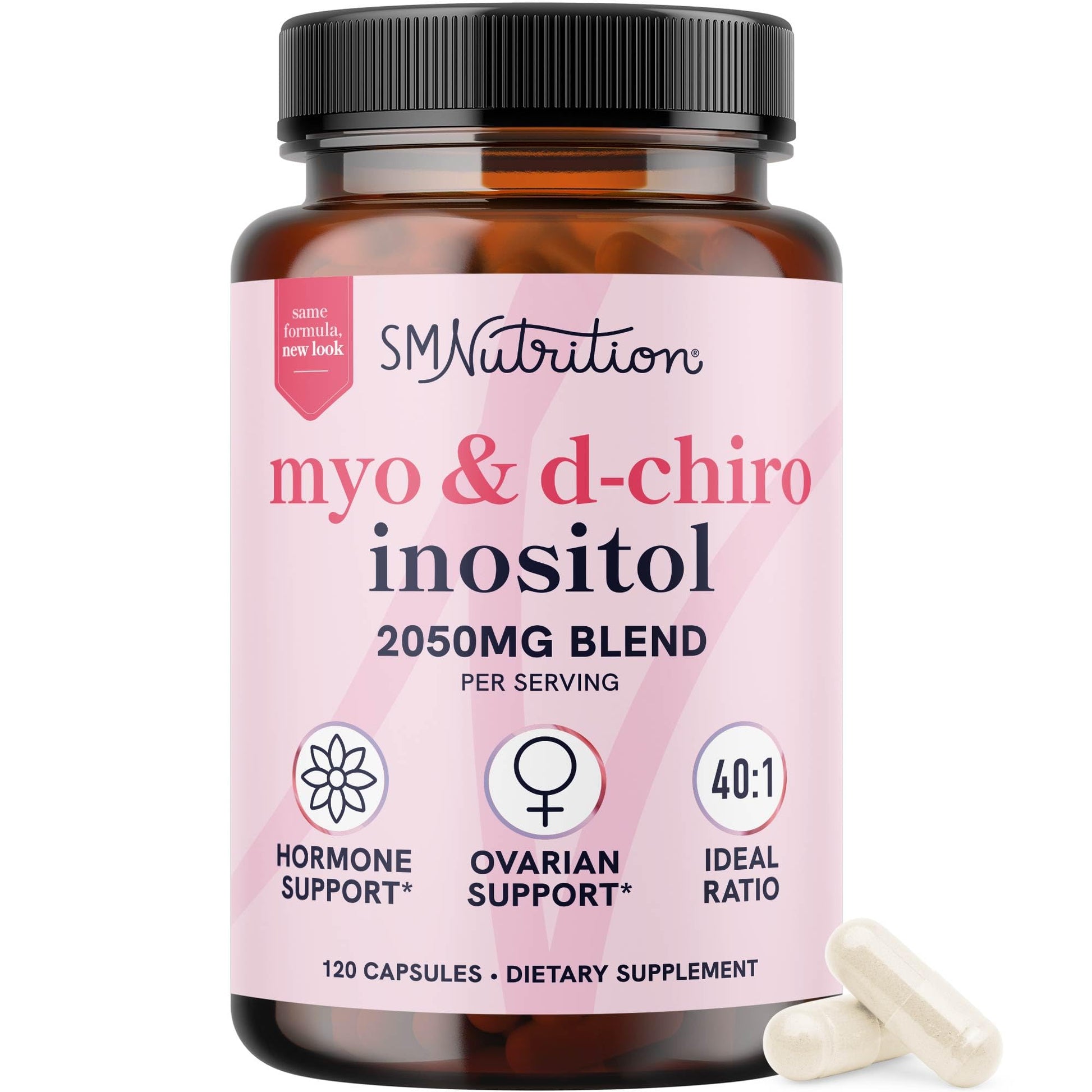 Myo-Inositol & D-Chiro Inositol for Hormone Balance for Women | Fertility, Ovarian Health & Cycle Support | Ideal 40:1 Ratio, Myoinositol 2000mg & D Chiro 50mg | Ovarian Support Vitamins | 120 Ct. SMNutrition Au supplements