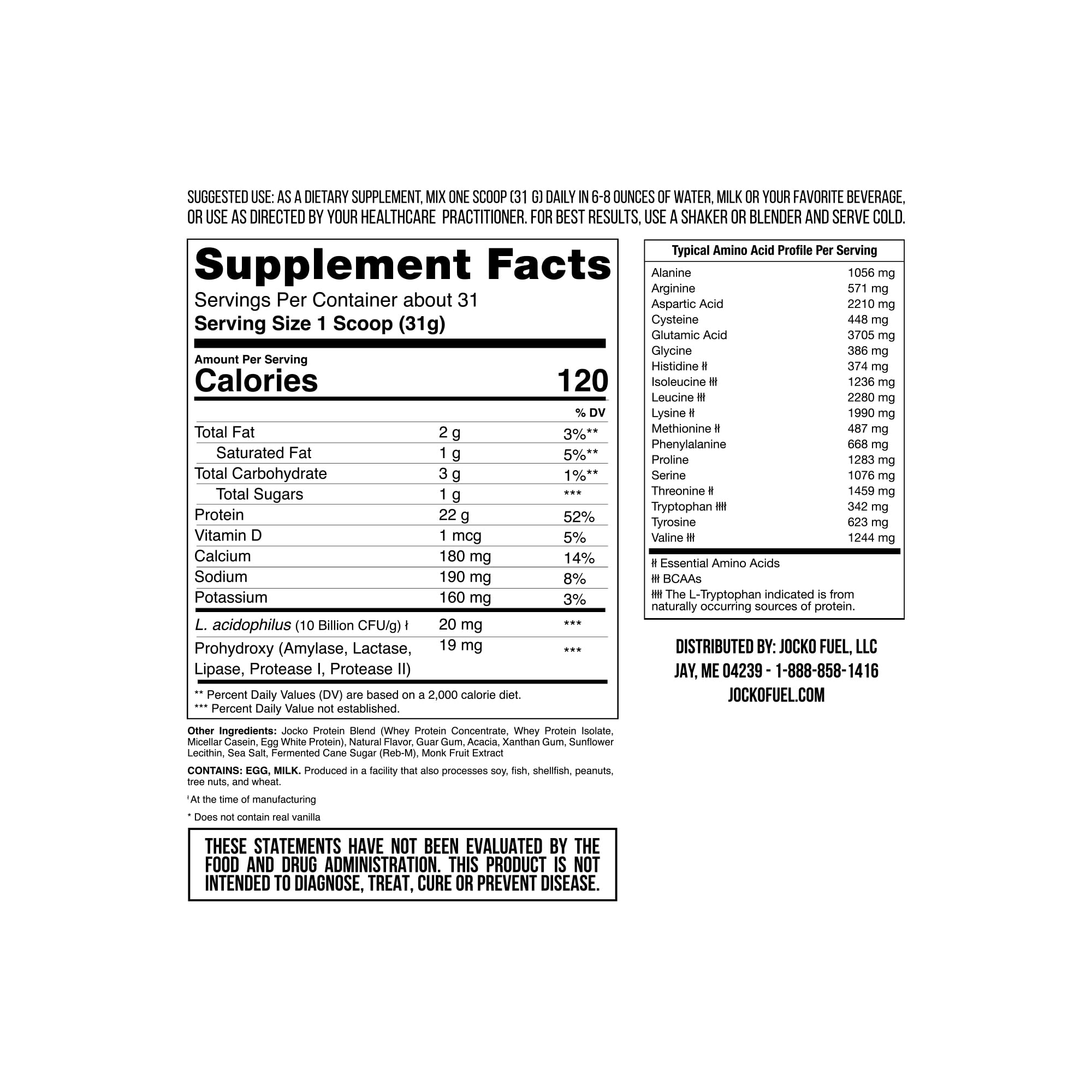 Jocko Mölk Whey Protein Powder (Vanilla) - Keto, Probiotics, Grass Fed, Digestive Enzymes Jocko Fuel Au supplements