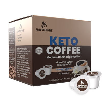 Rapidfire French Vanilla Ketogenic High Performance Keto Coffee Pods, Supports Energy Rapid FireUS supplements