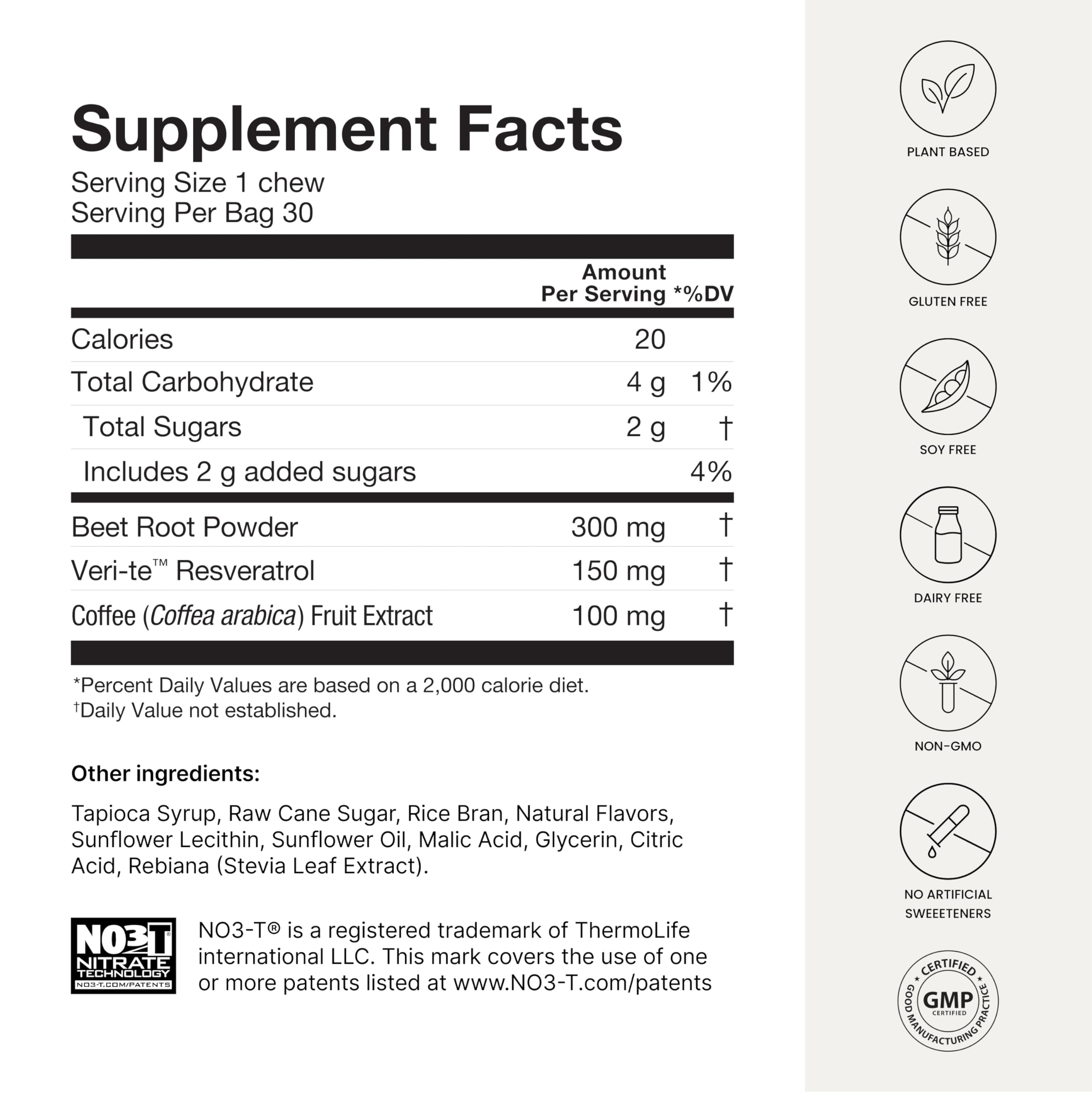 Humann Memory and Focus Chews, Brain Supplement for Mental Alertness with Beet Root Powder, Clinically Studied Nootropics, Resveratrol Plus Beet Root Powder, Blueberry Pomegranate Flavor, 30 Count Humann Au supplements