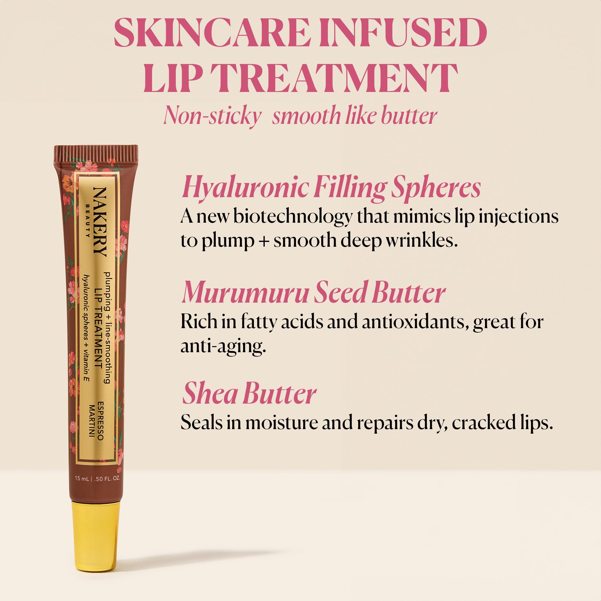 Nakery Plumping Lip Treatment for Dry Cracked Lips - Line Smoothing Lip Plumper for Women with Hyaluronic Acid Serum for Lips - Non Sticky Lip Gloss Plumper for Petal Soft Lips – Espresso Martini Nakery Au supplements