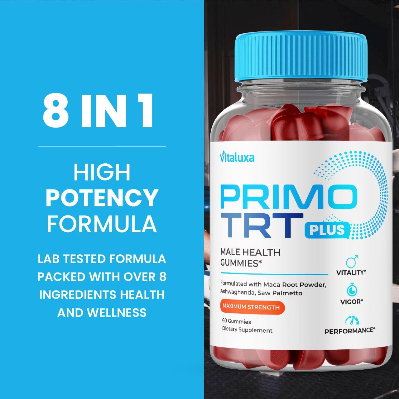 (2 Pack) Primo TRT Gummies, Primo TRT Advanced Performance Blend Supplement, PrimoTRT Try Prime Gomitas Maximum Strength for Males Support for Overall Health Wellness All Natural Ingredients (120 Ct) Vitaluxa Au supplements