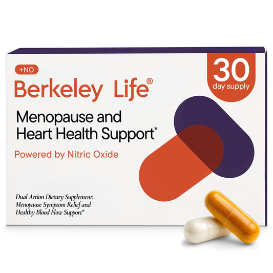 Berkeley Life Menopause and Heart Health Support Supplements - Hormone-Free Dual-Action Nitric Oxide Supplement for Menopause Symptom Relief & Healthy Blood Flow Support for Women - 60 Capsules Berkeley LifeAU supplements