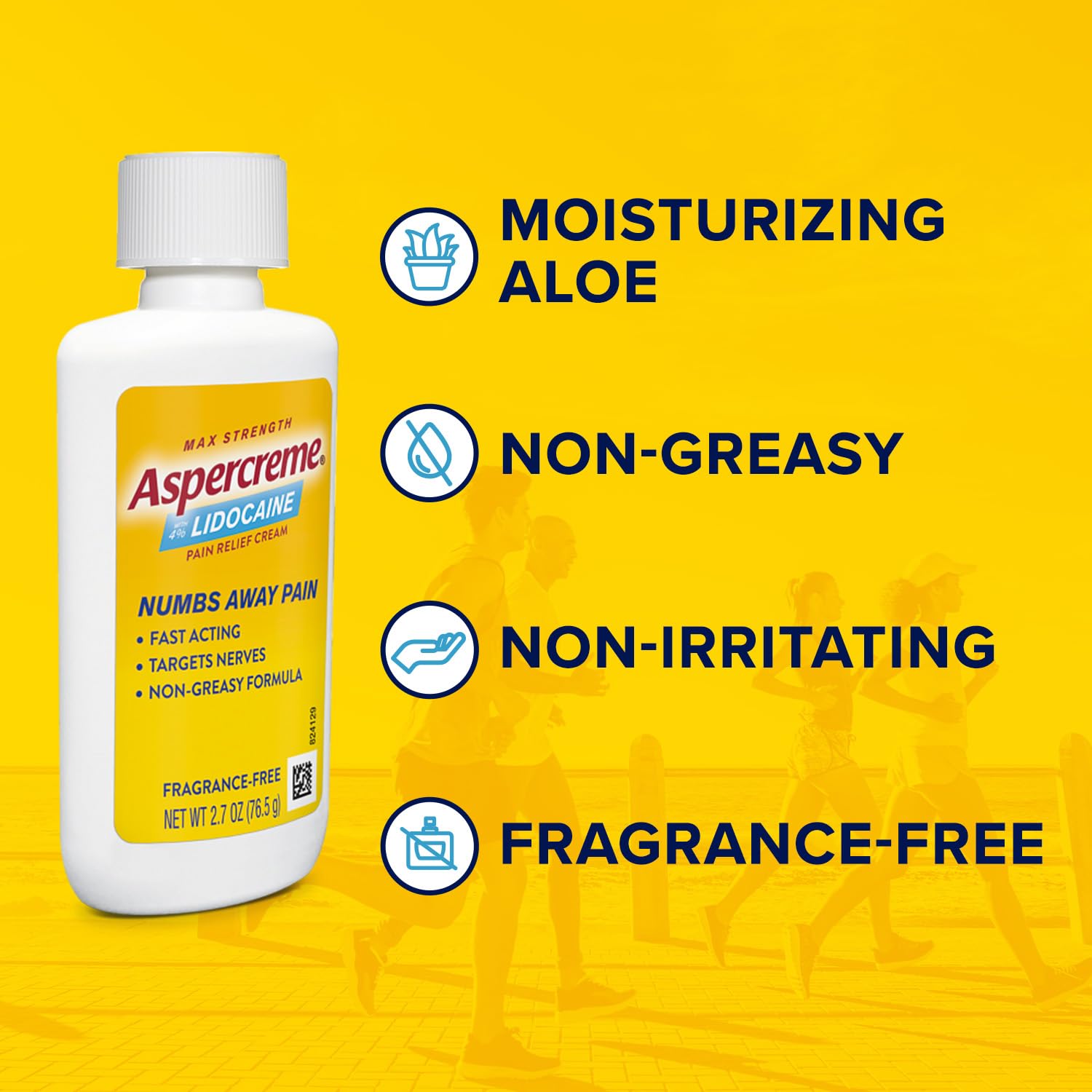 Aspercreme Lidocaine Pain Relief Cream Soothes Aggravated Nerves, Numbing Topical Analgesic with Max-Strength 4% Lidocaine & Moisturizing Aloe, 2.7 Oz. Aspercreme Au supplements