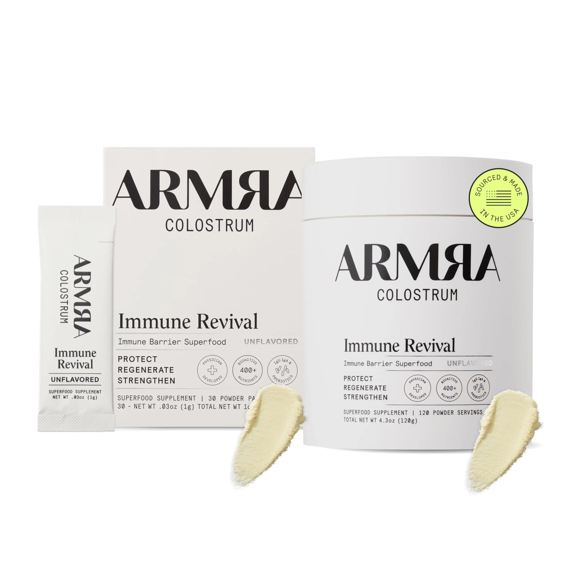 ARMRA Colostrum™ Premium Powder, Grass Fed, Gut Health Bloating Immunity Skin & Hair, Contains 400+ Bioactive Nutrients, Keto, Gluten & Fat Free (Unflavored Bundle | 150 Servings) ARMRA Au supplements