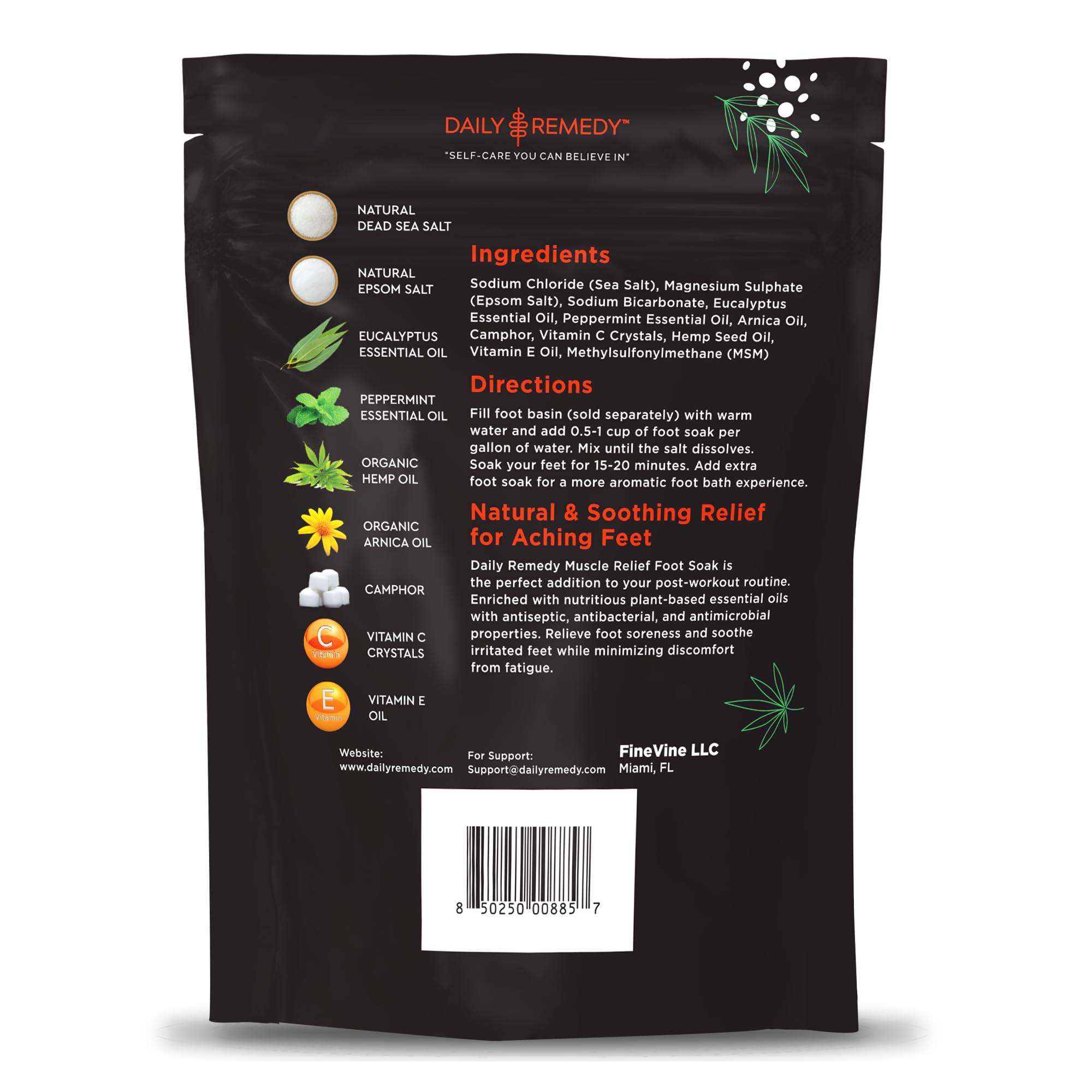 Muscle Relief Foot Soak with Epsom Salt, Made in USA, Soothe Foot Aches, Muscle Pain DAILY REMEDY Au supplements