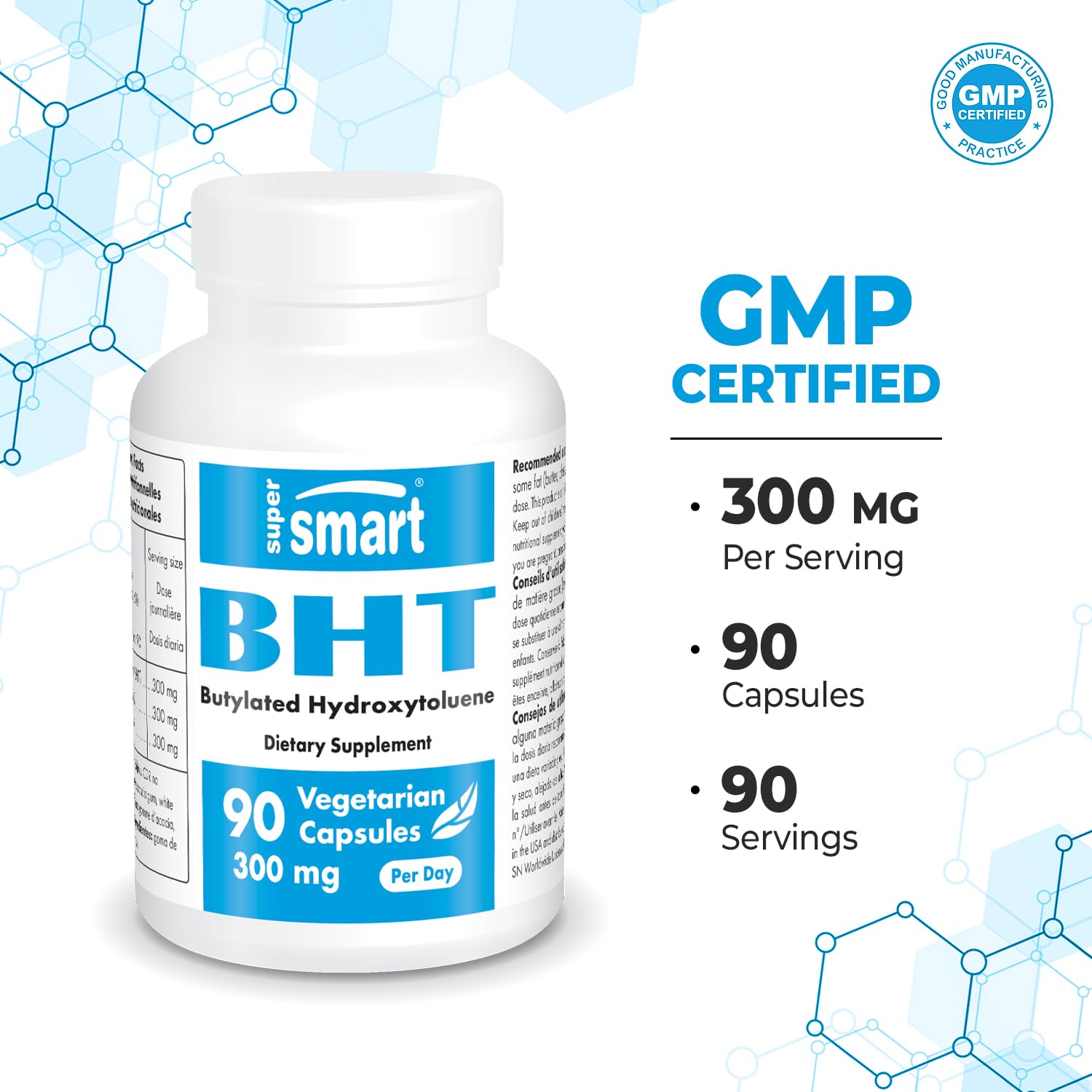 Supersmart - BHT 300 mg Per Day - Butylated Hydroxytoluene - Powerful Antioxidant Supersmart Au supplements