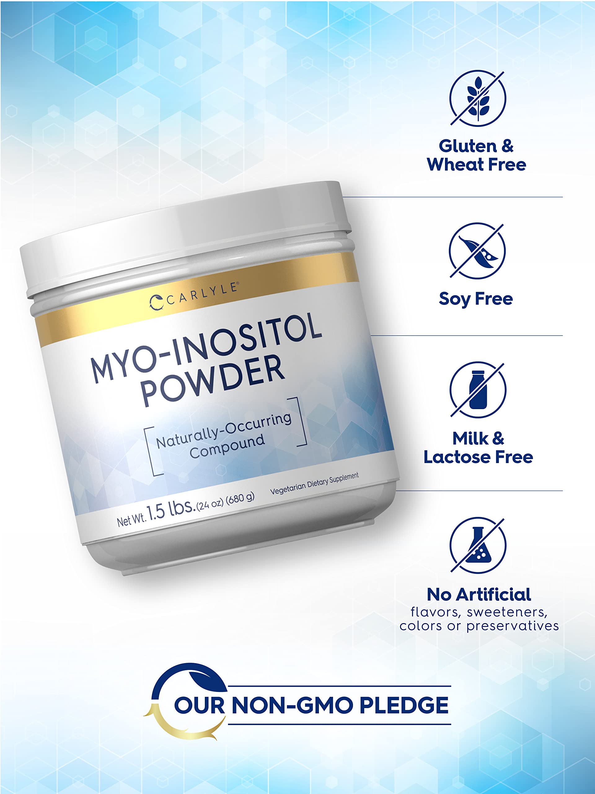 Carlyle Myo-Inositol Powder Supplement | 1.5 lbs | Naturally Occuring Compound Carlyle Au supplements