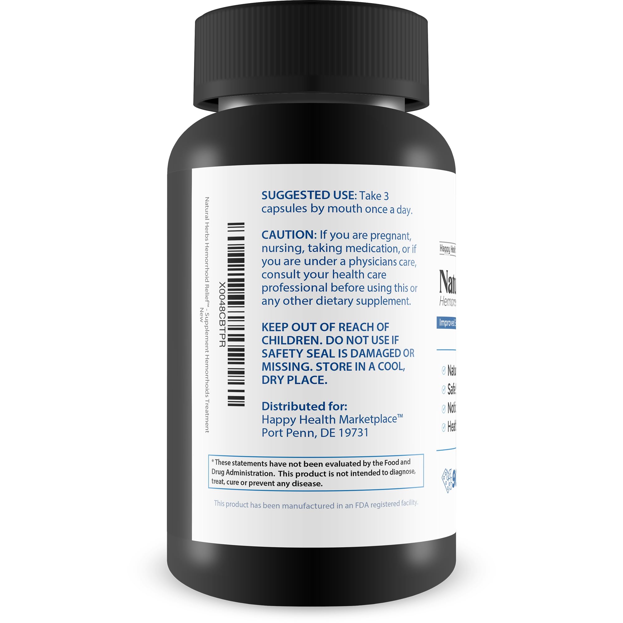 Natural Herbs Hemorrhoids Capsules - Our Best Hemorrhoid Relief Supplement - Premium Natural Herbs Strength Hemorrhoids Capsules - Hemorrhoids Natural Herbs Hemorrhoid Treatment Hemorrhoids Treatment Happy Health Marketplace Au supplements