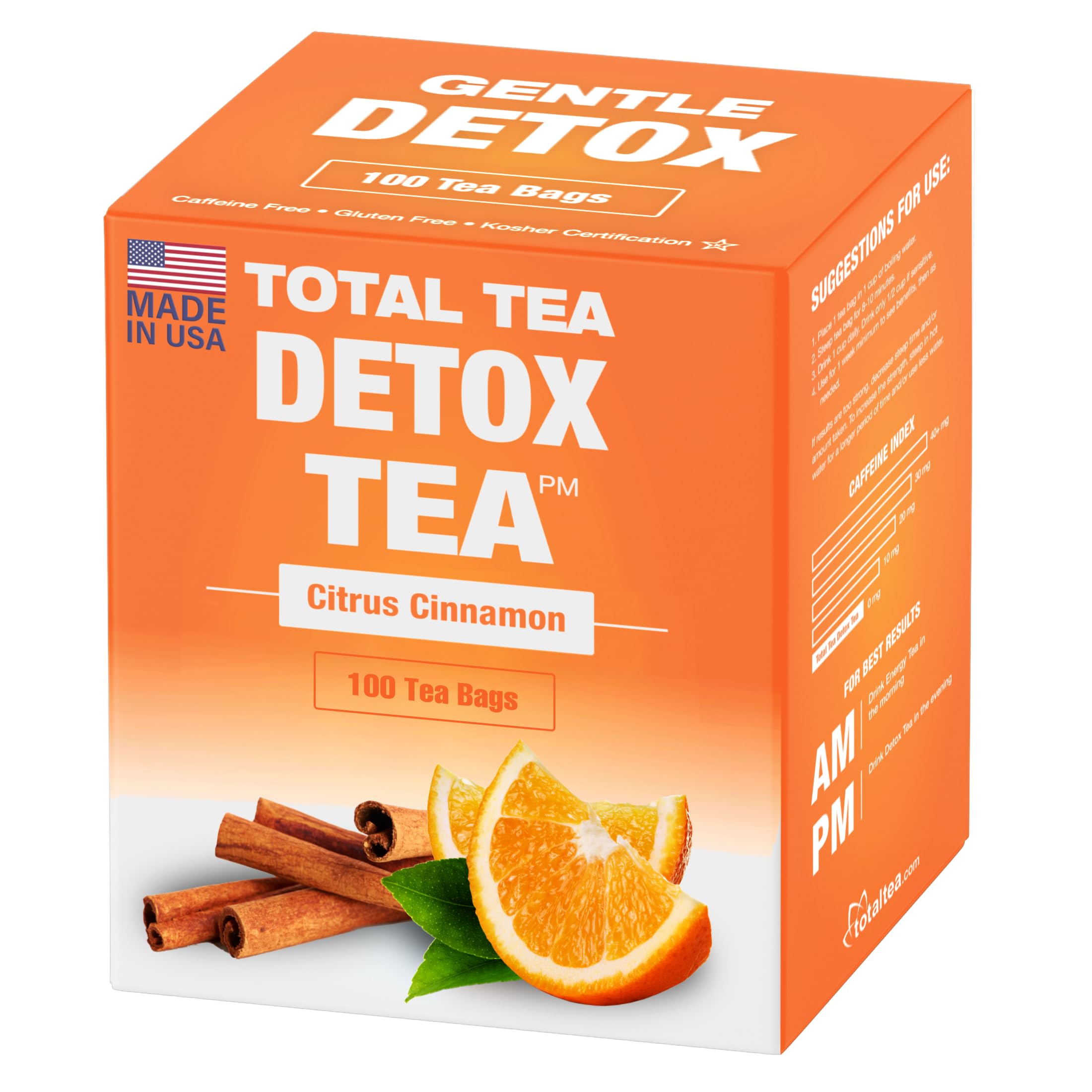 Detox Tea Caffeine Free, Herbal Tea with Chamomile, Hibiscus Tea and Ginger Root Total Tea Au supplements