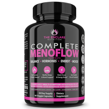 Menopause Supplement for Women – Complete MenoFlow 1700mg Daily Multi-Symptom Support, Hot Flash Relief, Hormone Balance, Mood & Energy, with Black Cohosh, Red Clover & Ashwagandha – 90 Veggie Caps THE ENCLARE NUTRITION Au supplements