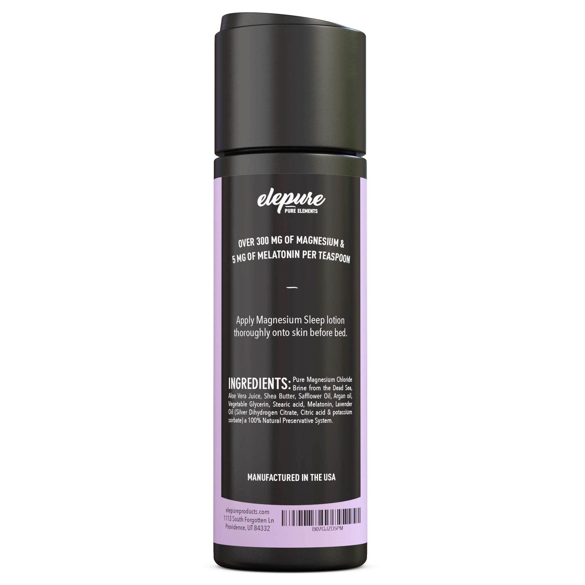 Elepure Pure Elements Magnesium Sleep Lotion with Lavender and Melatonin - Topical Application Night Cream- High Potency - Organic Materials - Large Size - Great Value - 8 fl. oz Elepure Pure Elements Au supplements
