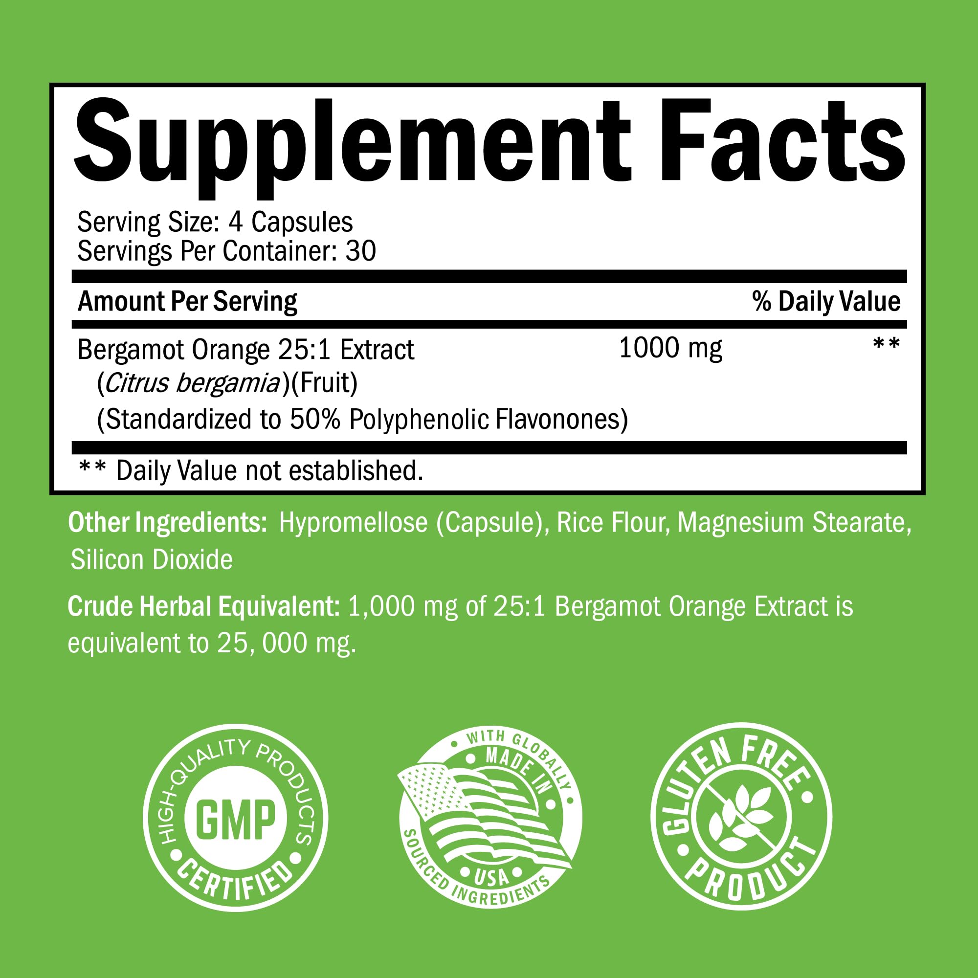 Citrus Bergamot 1000mg - Citrus Bergamot Supplement for Cholesterol and Heart Health - Ultra Concentrated from Fresh Fruit for Enhanced Absorption - Vegan, Non-GMO, Gluten-Free - 120 Mini Capsules BioSchwartz Au supplements