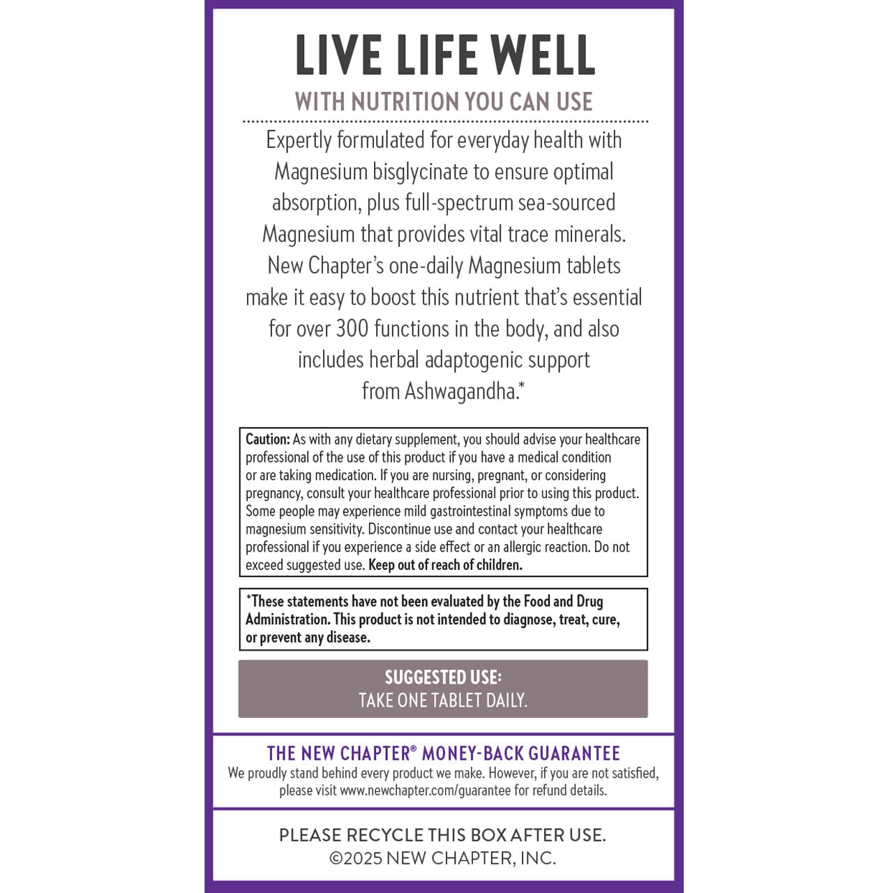 New Chapter Magnesium + Ashwagandha Supplement, 325 mg with Magnesium Glycinate for Muscle Relaxation & Recovery, Heart, Nerve & Bone Health, 2.5X Absorption, Non-GMO - 30 ct (1 Month Supply) New Chapter Au supplements