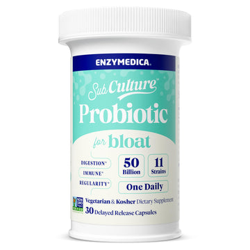 Enzymedica SubCulture Probiotic for Bloat & Digestive Health - Probiotic Supplement Capsules for Women & Men, 50 Billion CFU, Gut Health Support for Adults,