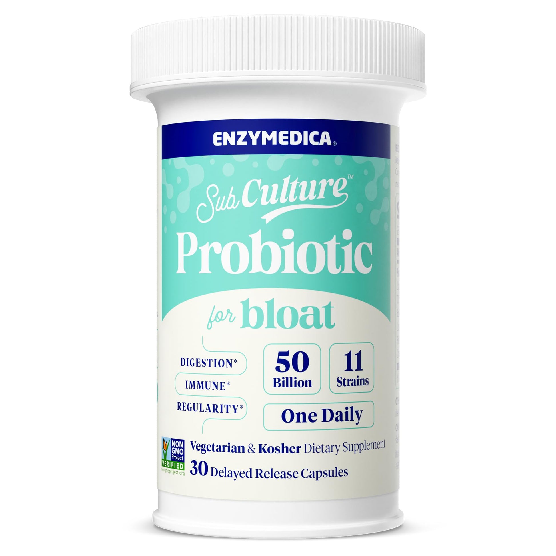 Enzymedica SubCulture Probiotics for Gas & Bloating, 50 Billion CFU, Supports Immune & Digestive Health, Regularity & Gut Flora, 30 Count Enzymedica Au supplements