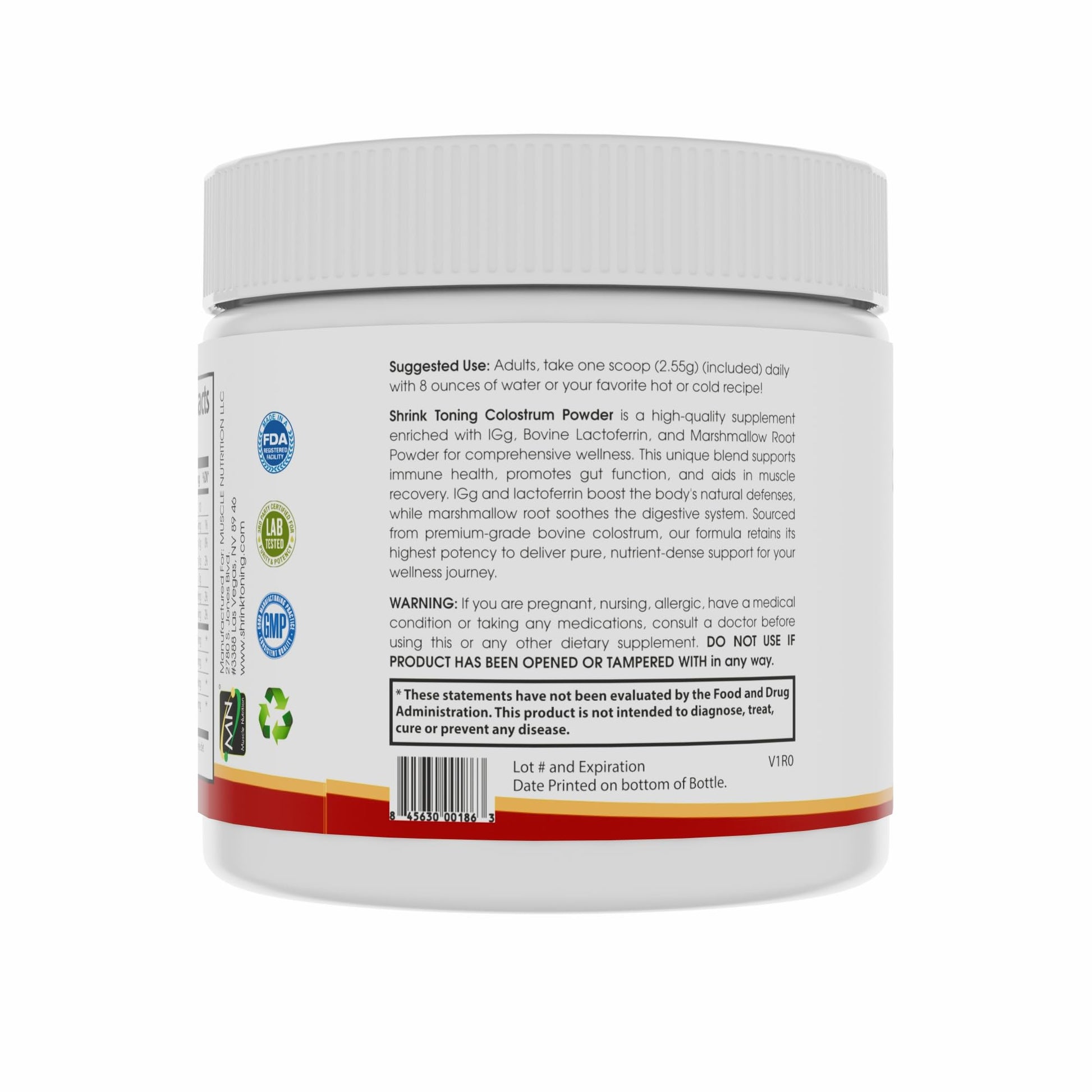 Shrink Colostrum Powder 2.7 oz – Natural Bovine Colostrum Supplement for Overall Health shrink Au supplements