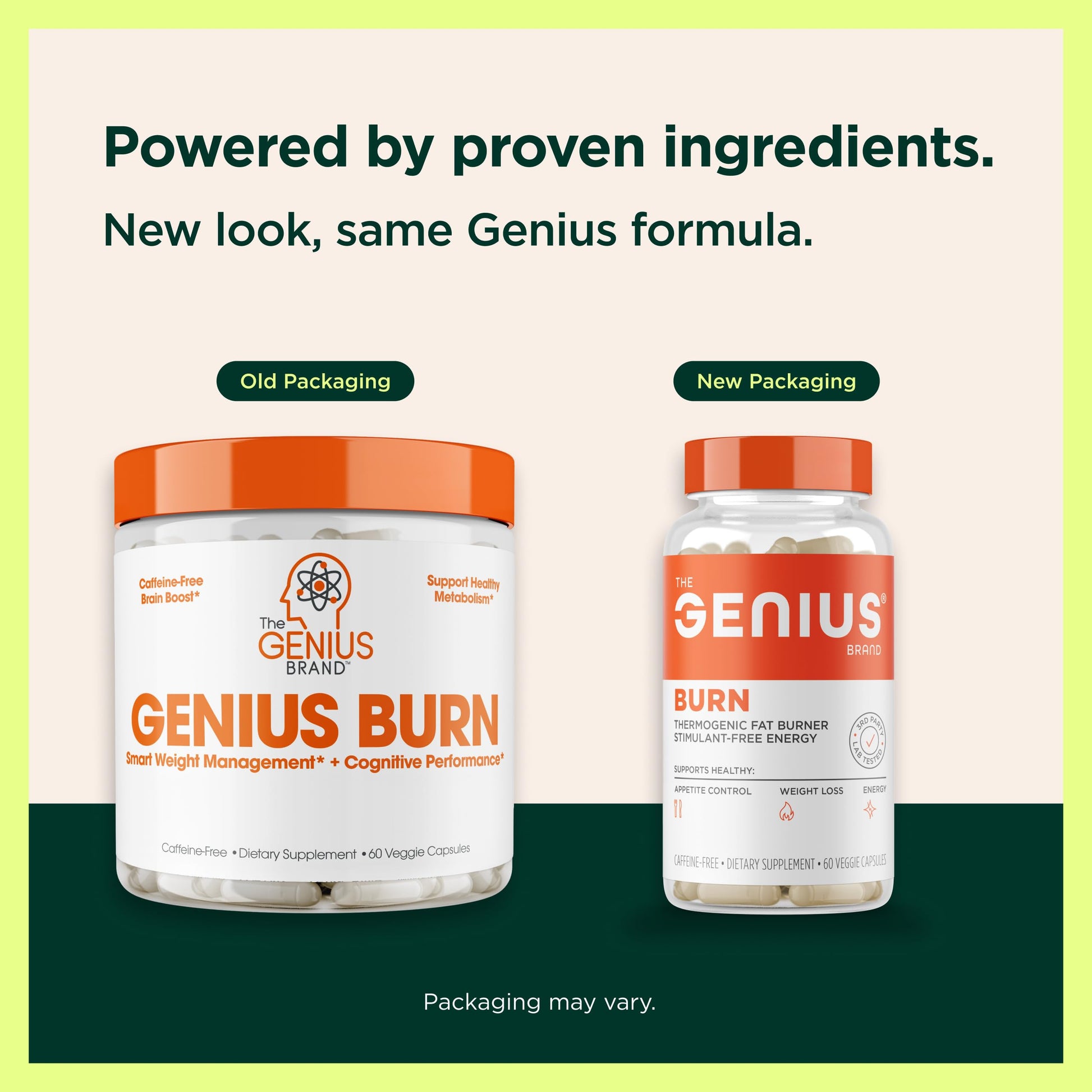 Genius Thermogenic Fat Burner, 60 Diet Veggie Pills - Weight Loss & Metabolism Supplement, Appetite Suppressant & Energy Booster - Caffeine-Free Nootropic Focus & Brain Boost - Ashwagandha & TeaCrine The Genius Brand Au supplements