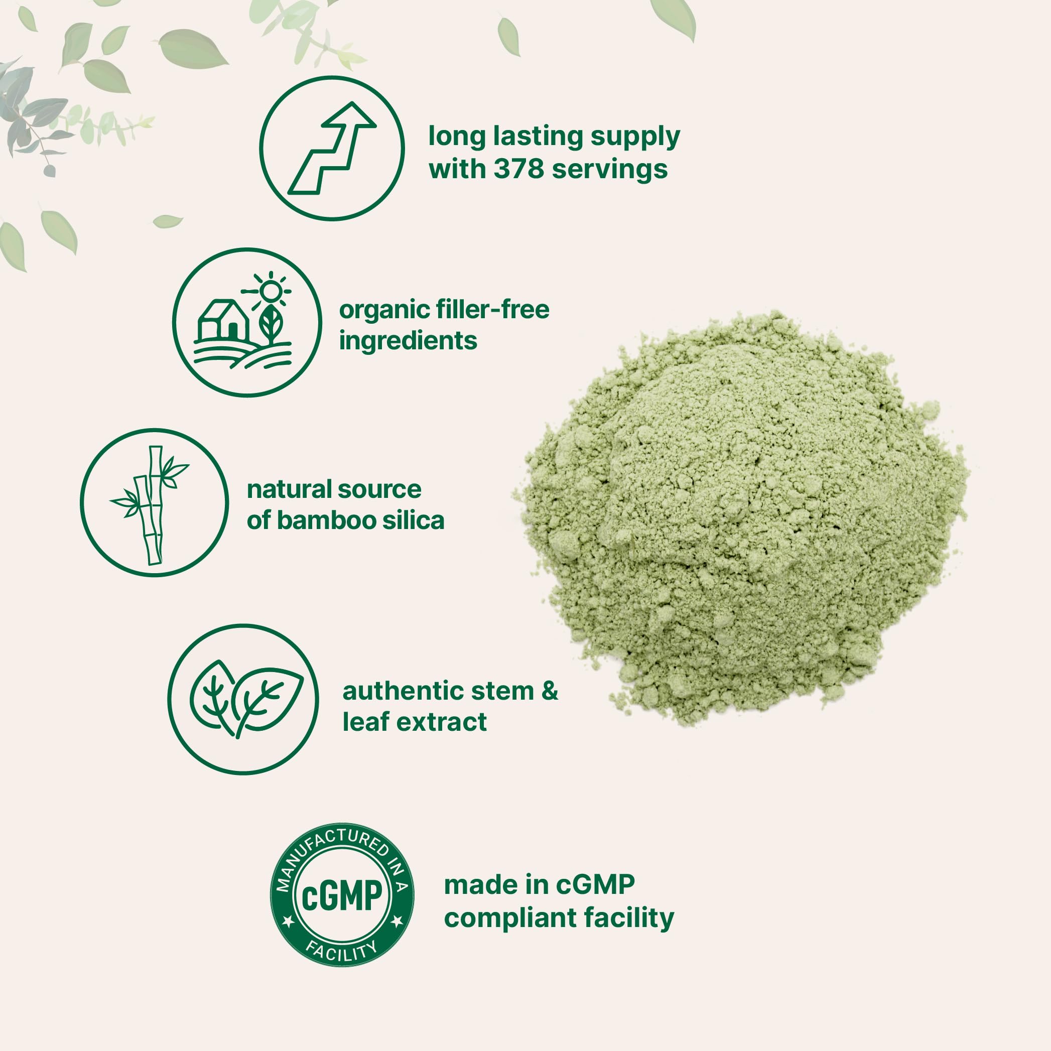 Micro Ingredients Organic Bamboo Extract Powder, 8oz (378 Servings) | Bamboo Plant Silica & Mineral Supplements | Natural Stem & Leaf Extract | Non-GMO, Gluten Free, Vegan Friendly Micro Ingredients Au supplements